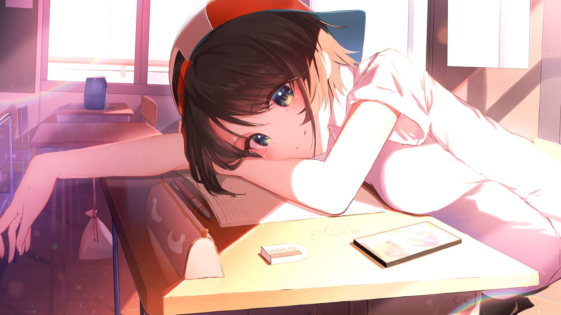 黑发 动漫 动漫女孩 虚拟 电脑 壁纸 5696×4093