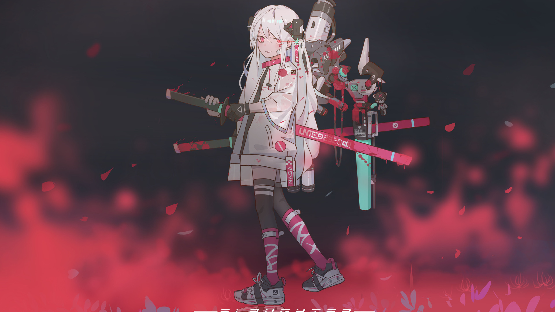 经典武器 头巾 武士刀 动漫 明日方舟 绘画 女孩 电脑 壁纸 5910×3766