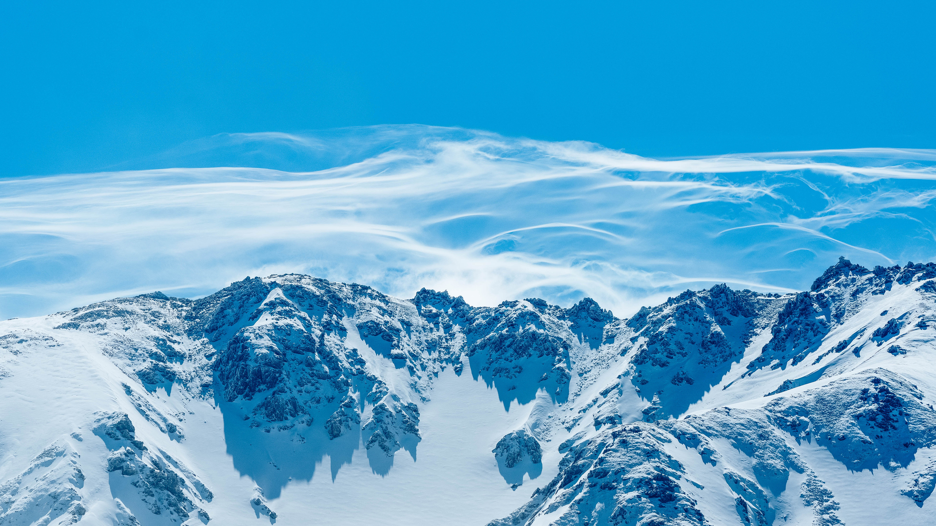 超清天空 云彩 山脉 山 蓝天 雪 电脑 4K壁纸 7952×3128