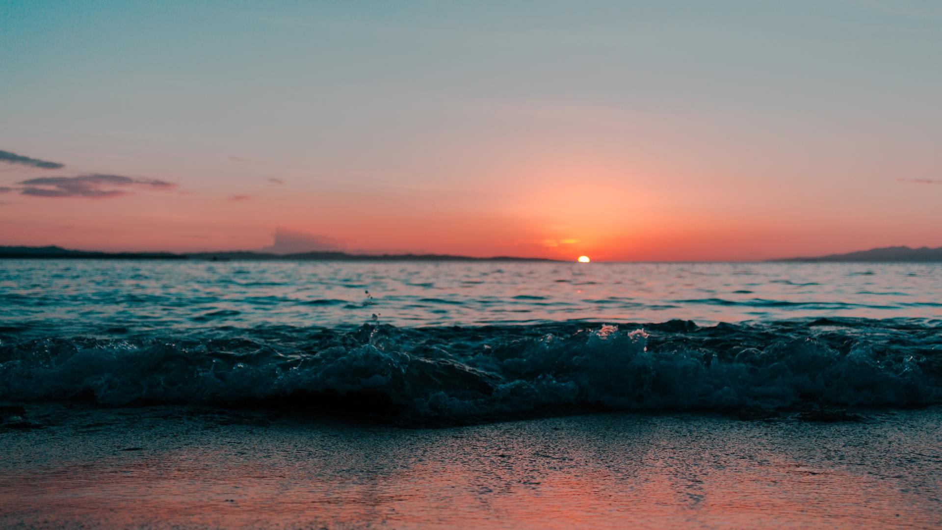 风景 海浪 日落 大海 景深 海滩 电脑 壁纸 5184×3456
