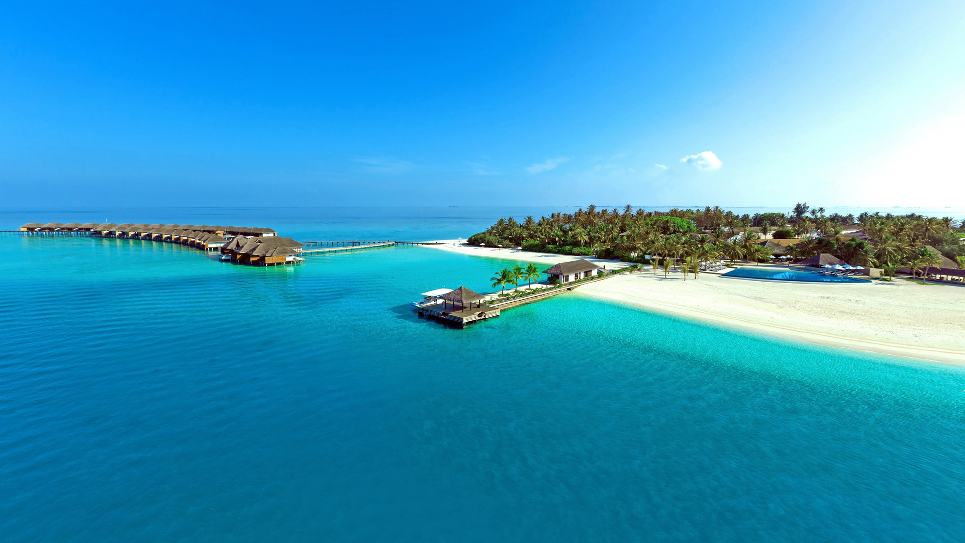 海滩 水 树木 沙滩 天空 蓝色 大海 电脑 桌面壁纸 3840×2160