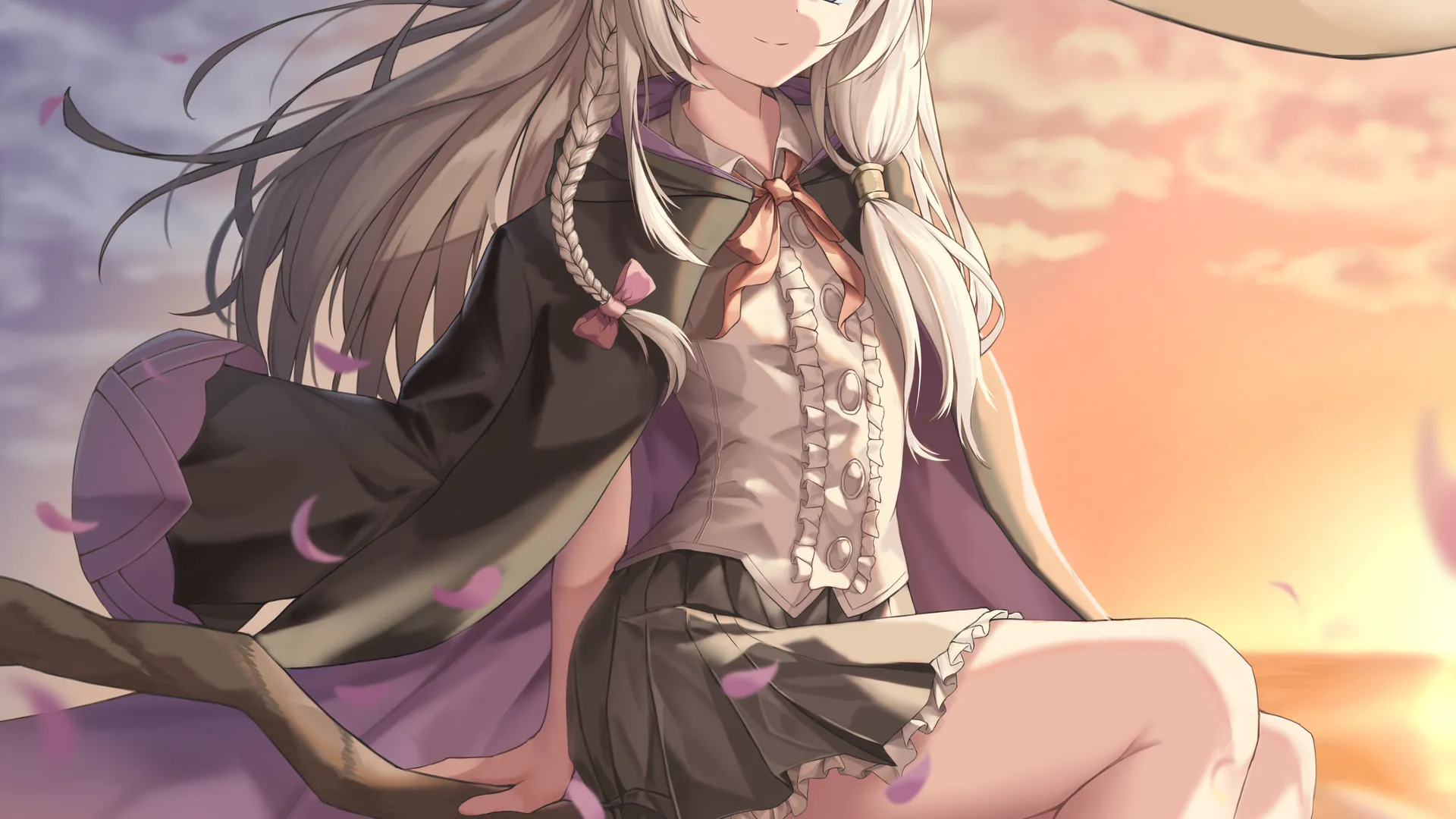 女巫 蓝眼睛 动漫女孩 动漫 巫师帽子 银发 手机 壁纸 5099×5985