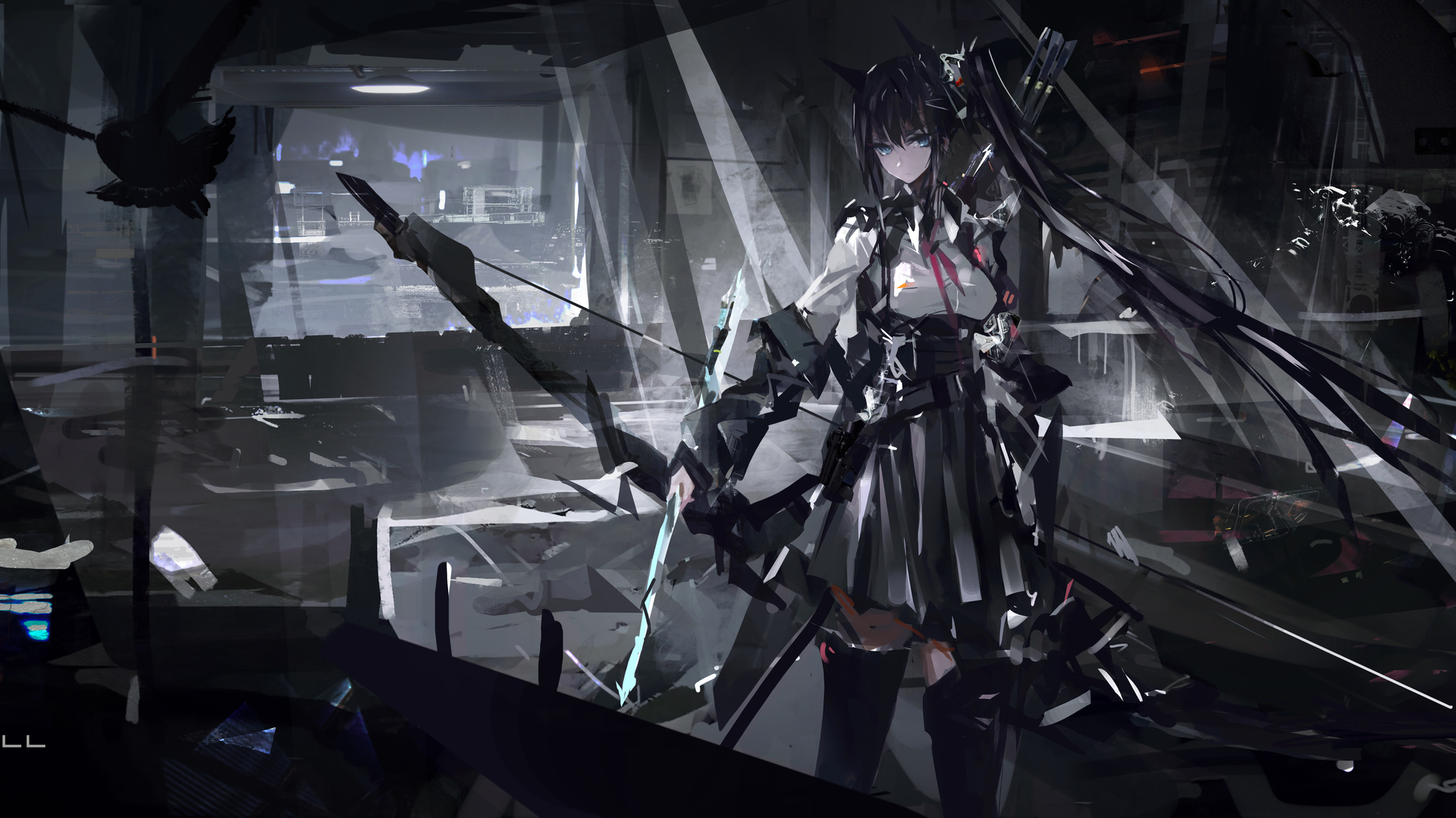 高清艺术家 女人 武器 动漫 动漫女孩 科幻 明日方舟 电脑 壁纸 7094×3400