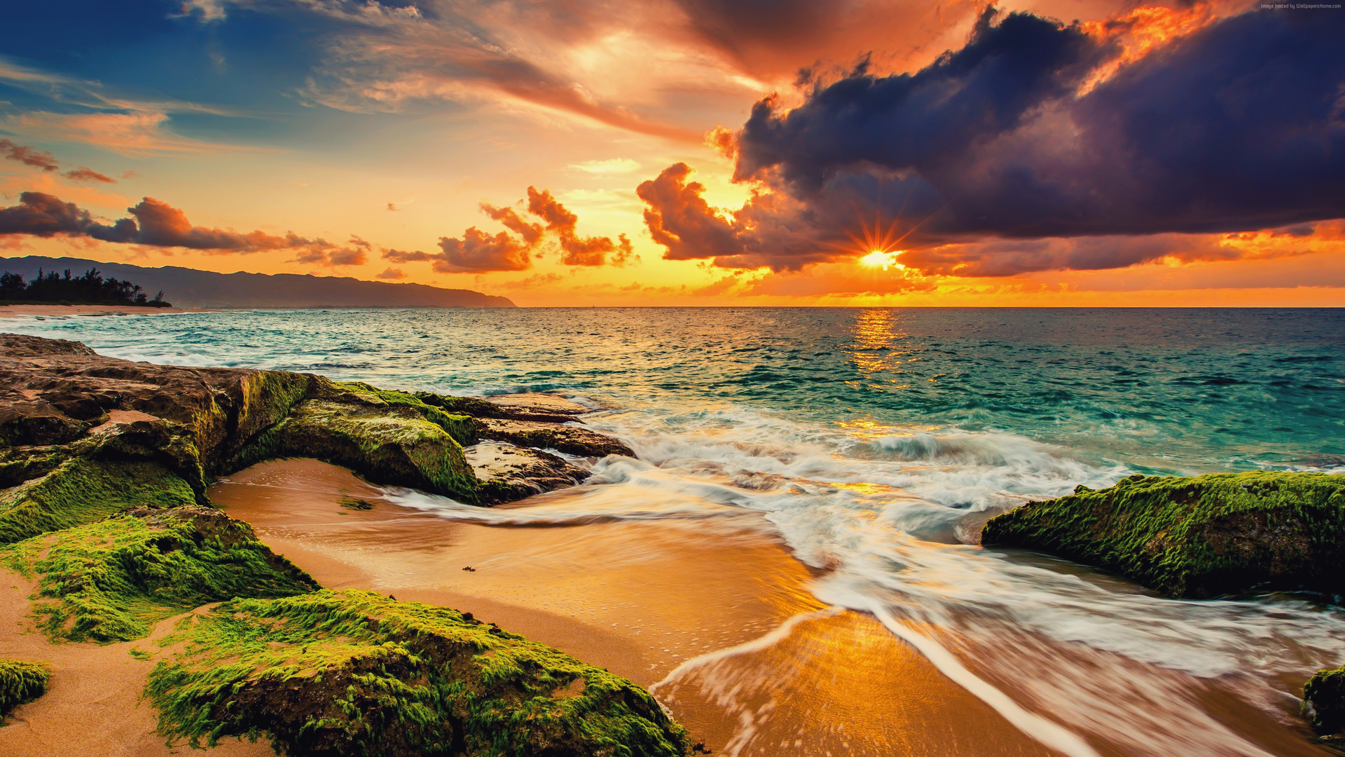 风景 自然 云 天空 日落 全景 阳光 海滩 长廊 海洋 电脑 壁纸 3840×2160