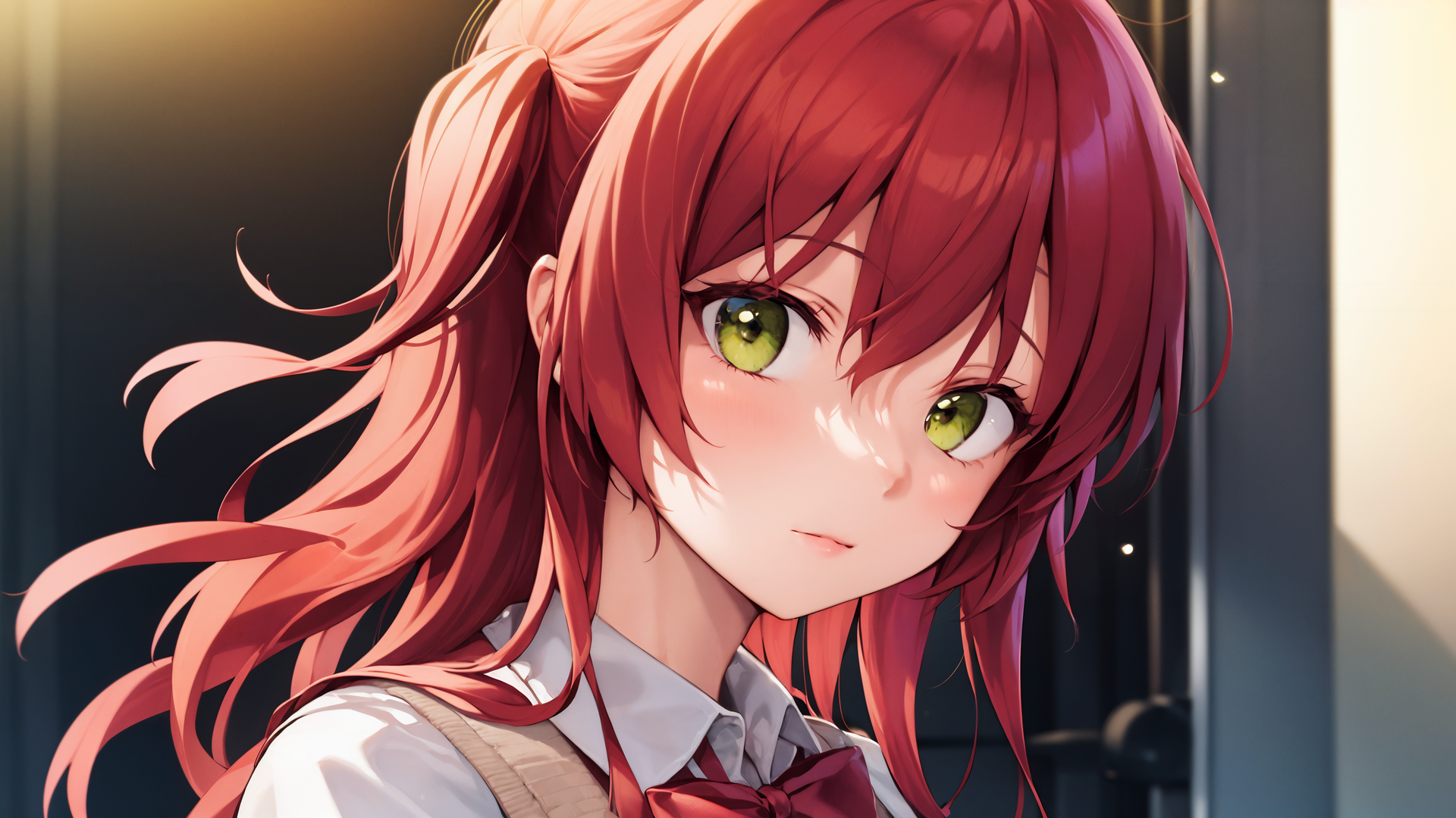 热门女学生 动漫女孩 人工智能艺术 动漫 校服 领结 高清壁纸 3840×2160