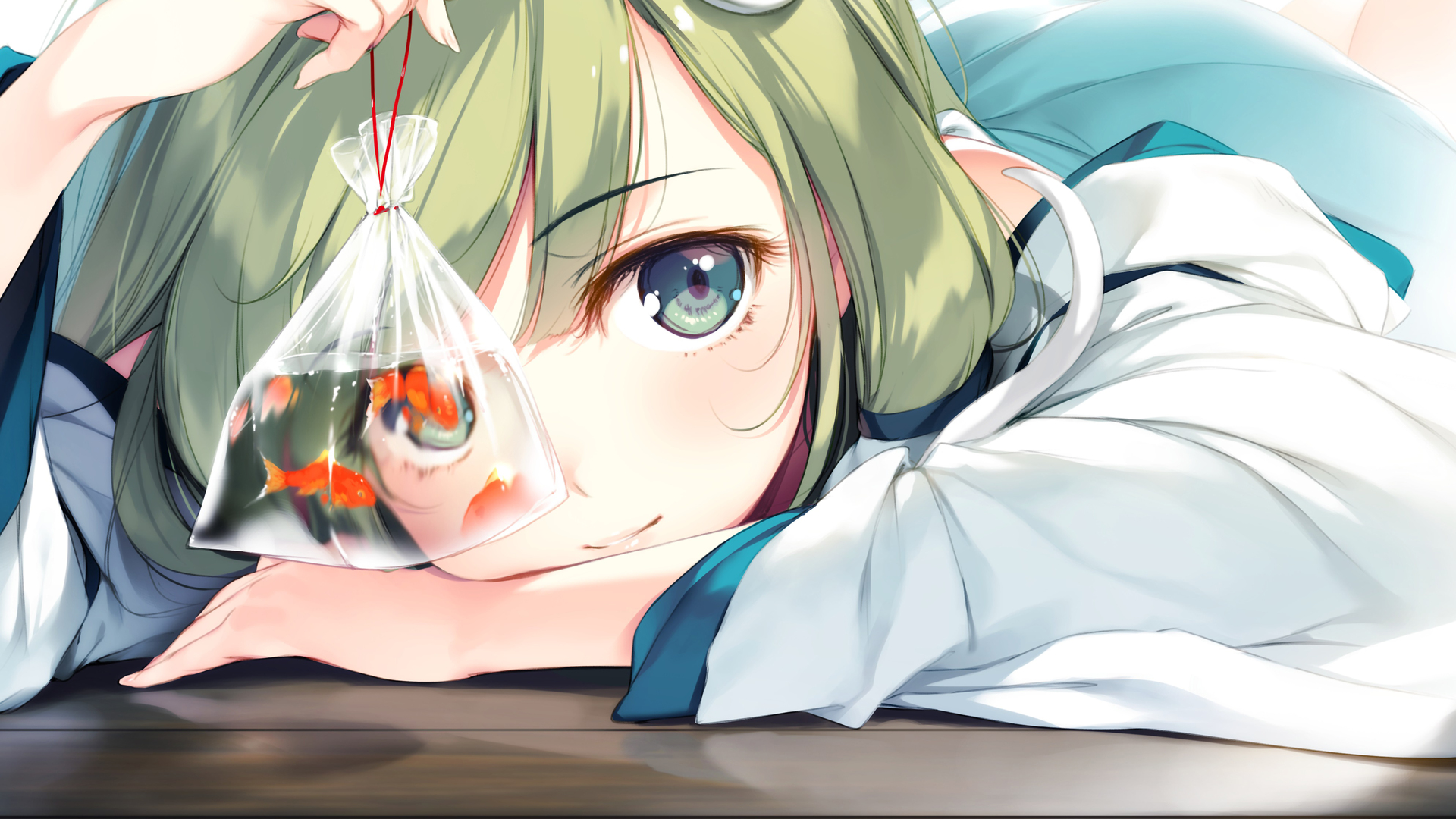 绿头发 绿眼睛 可口可乐 小谷三奈 动漫 动漫女孩 壁纸 3977×2806