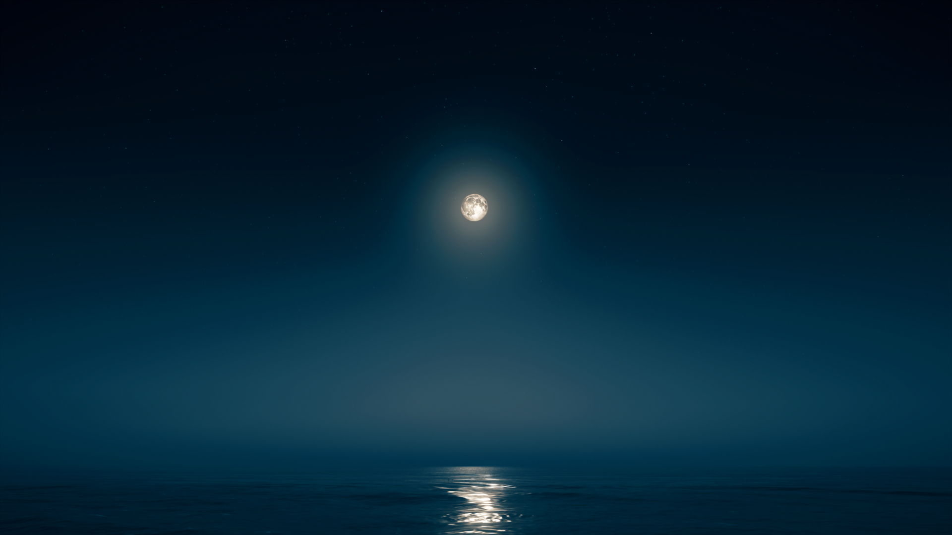 月光 夜晚 午夜 风景 海洋 月亮 黑暗 满月 4K高清壁纸 3840×2160