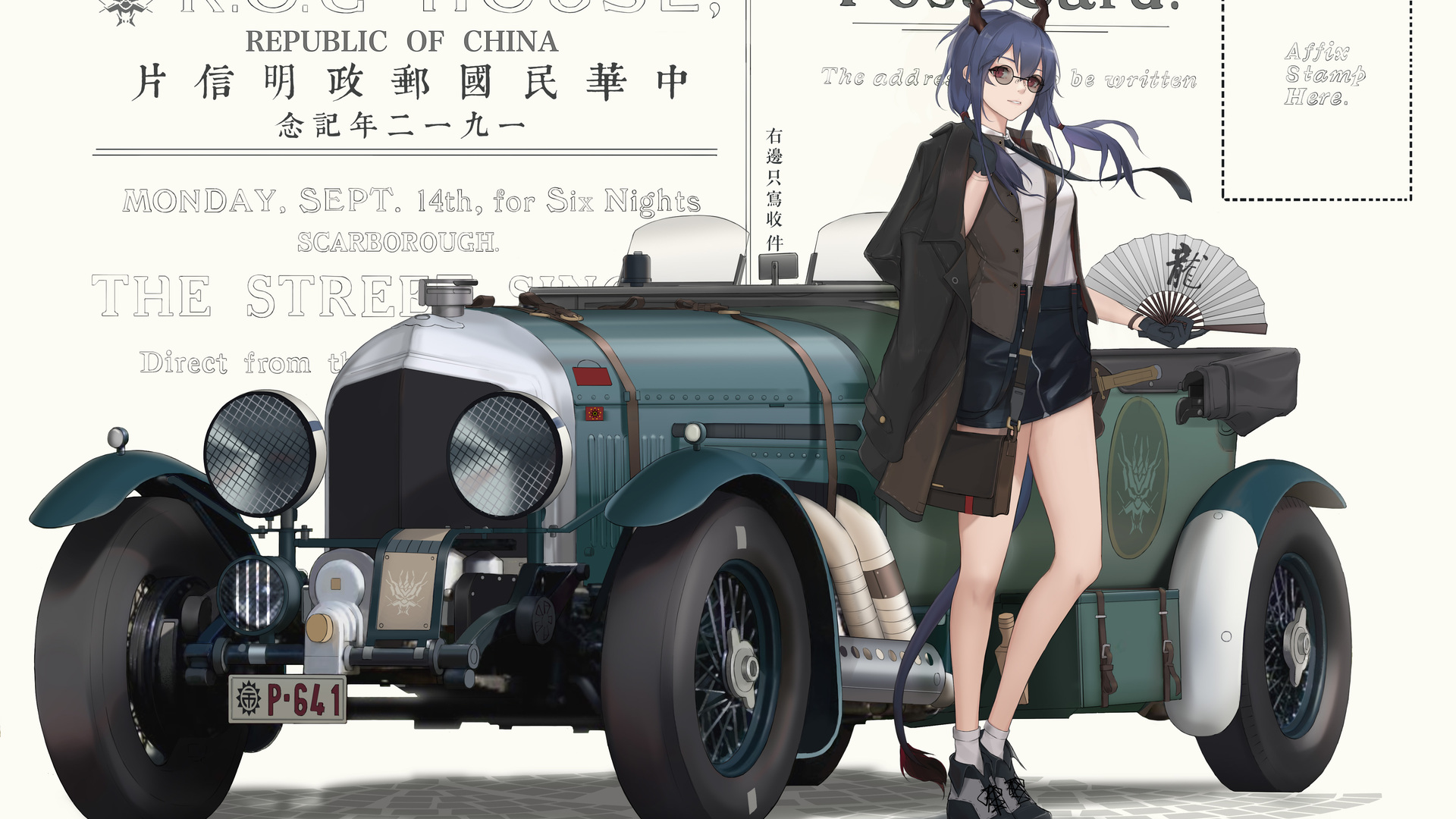 热门动漫女孩 汽车 手套 明日方舟 高清壁纸 4959×3508