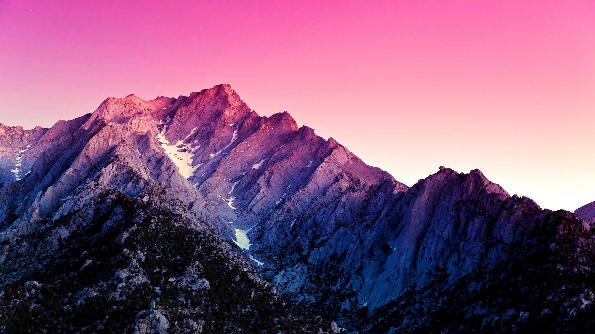 唯美紫色 山脉 紫色天空 自然 风景 桌面壁纸 3966×2644