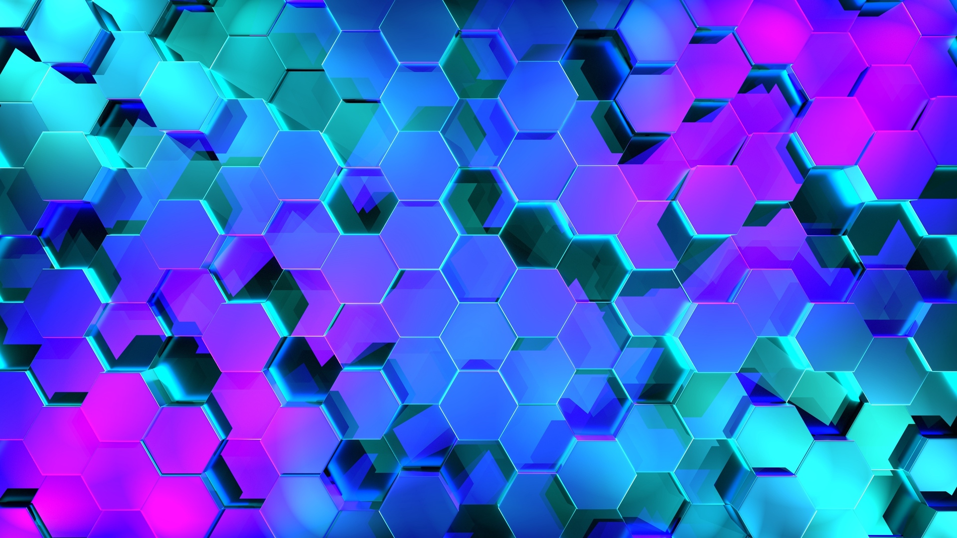 抽象 AI艺术 几何 霓虹灯 青色 蓝色 电脑 4K壁纸 3840×2160