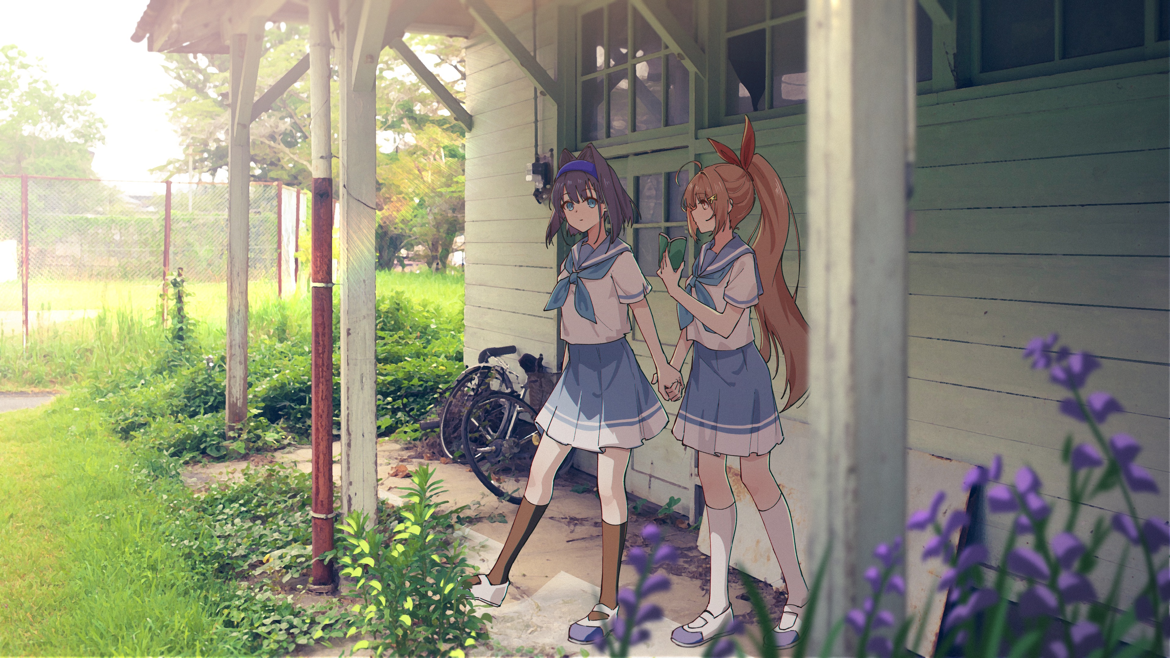 女孩 动漫 动漫女孩 校服 4K壁纸 3840×2160