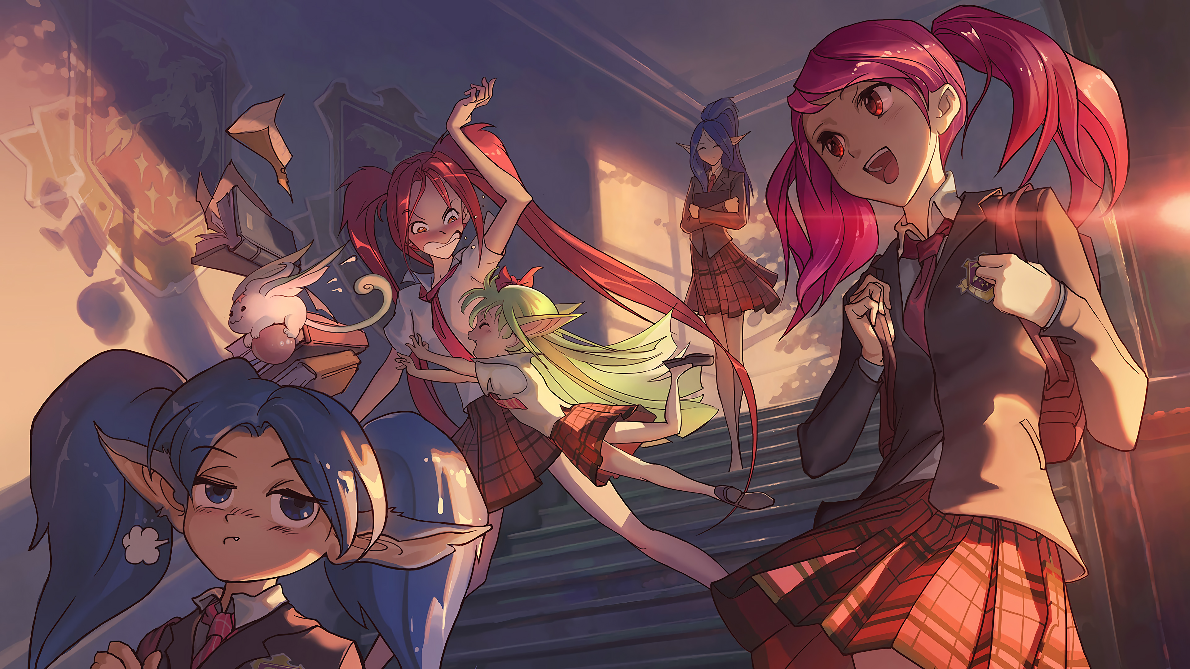 绝美英雄联盟 露露 组合 少女 游戏 手机壁纸 3840×2160