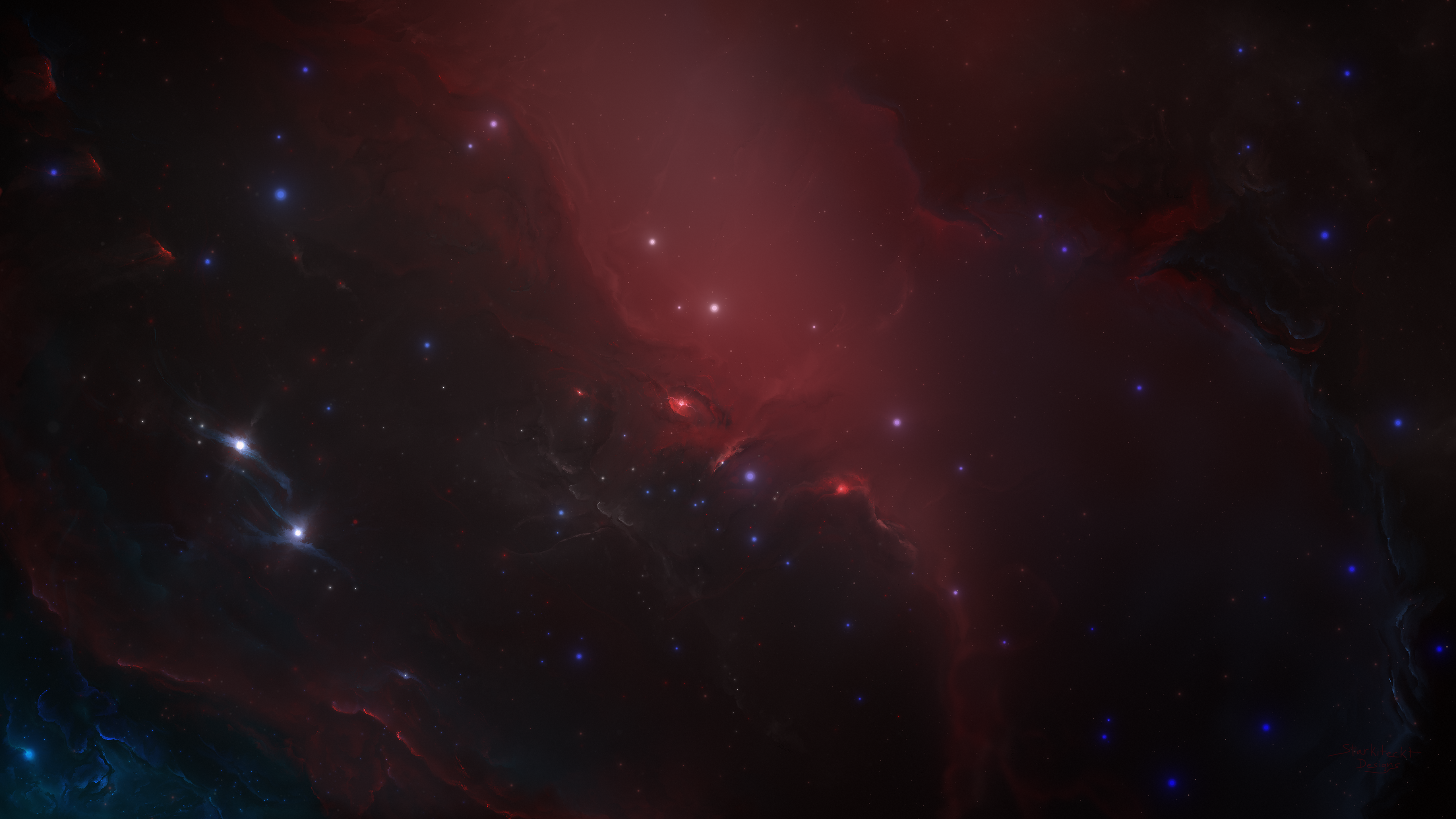 热门星际科技 太空 星云 红色 宇宙 恒星 桌面壁纸 5120×2880