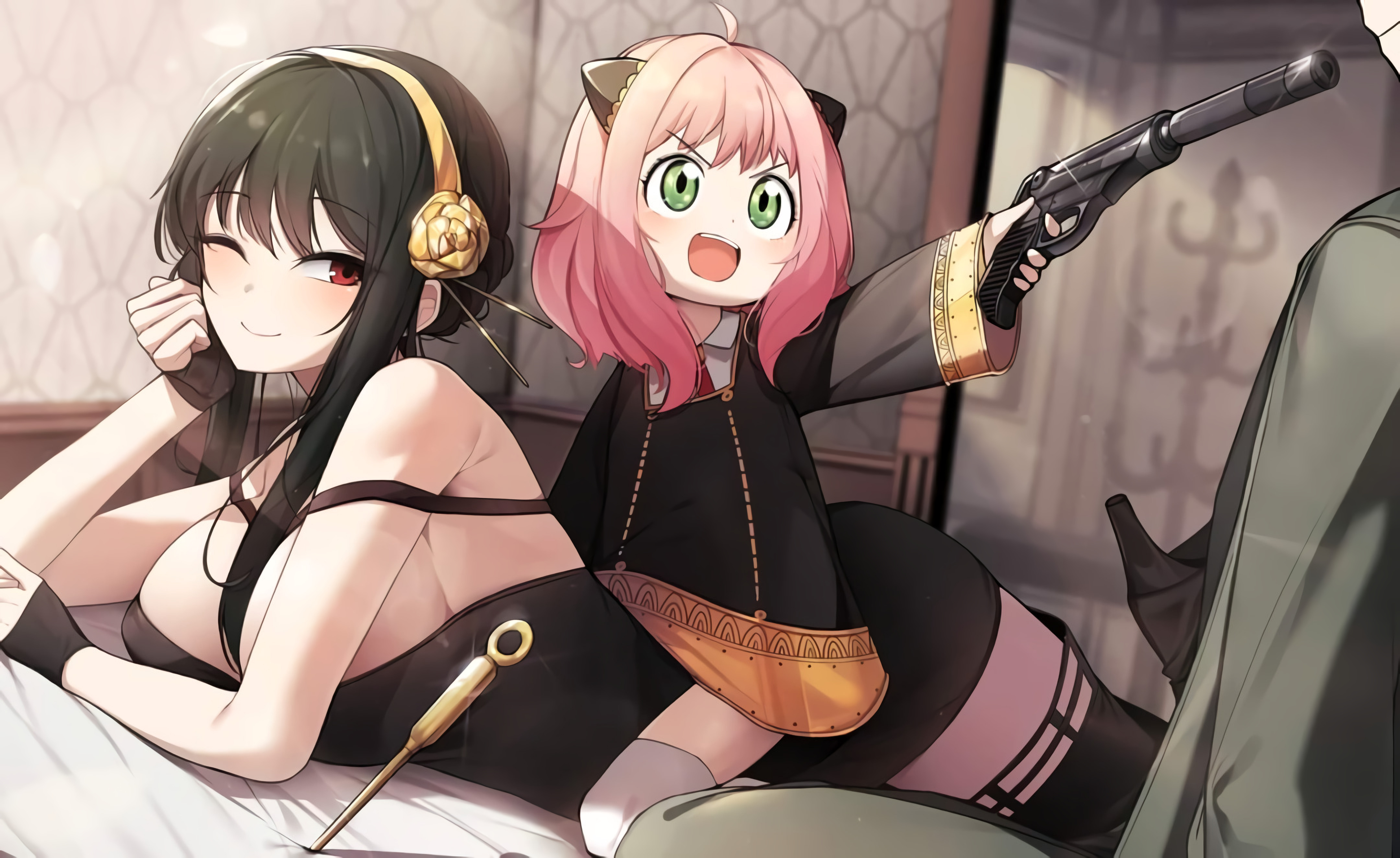 经典枪支 女孩 动漫 动漫女孩 间谍过家家 4K壁纸 4320×2648