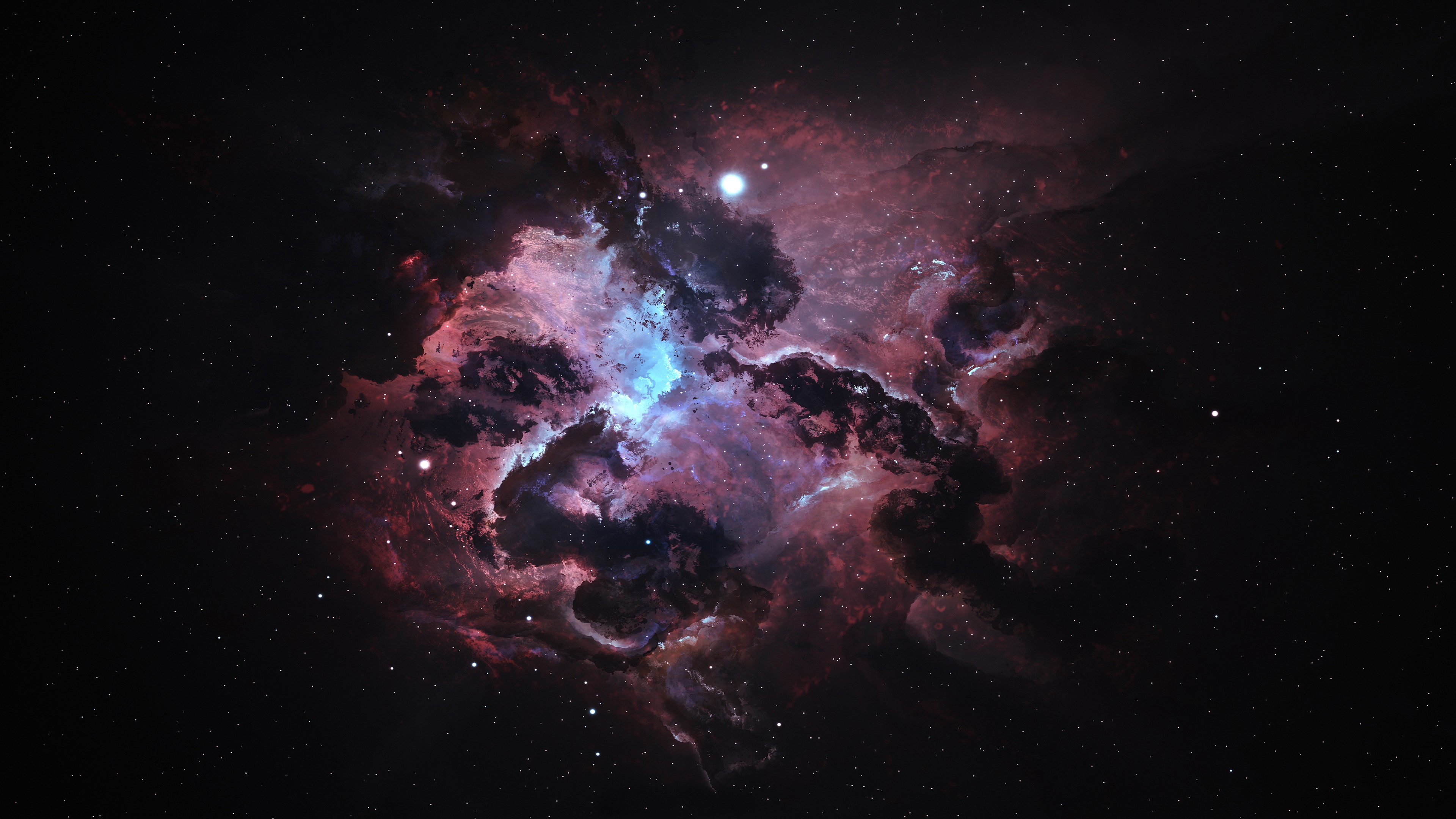 绝美图片 AI艺术 空间 伽利 星星 星云 空间艺术 高清壁纸 3840×2160