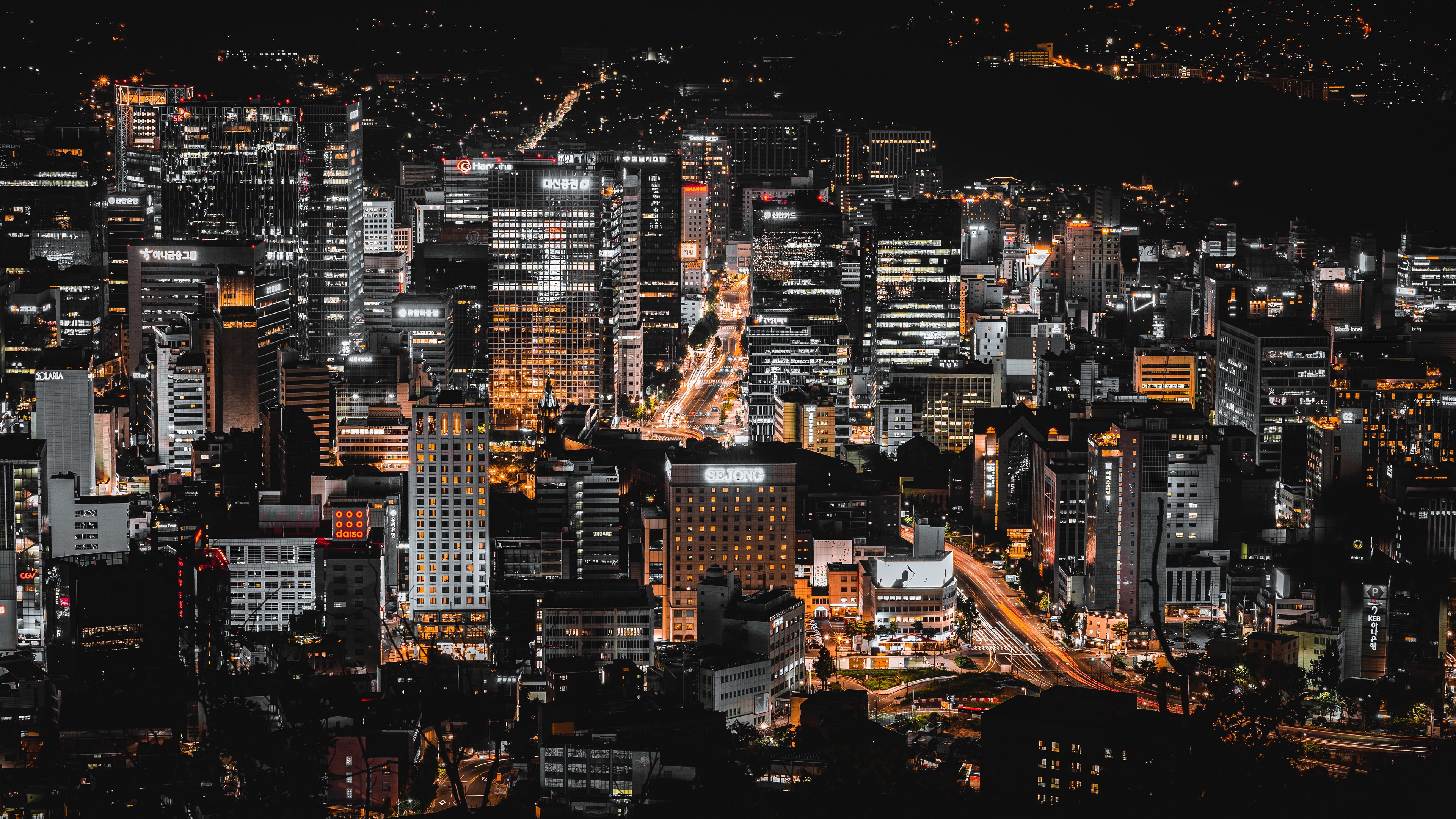 城市 城市景观 夜晚 灯光 壁纸 3840×2160