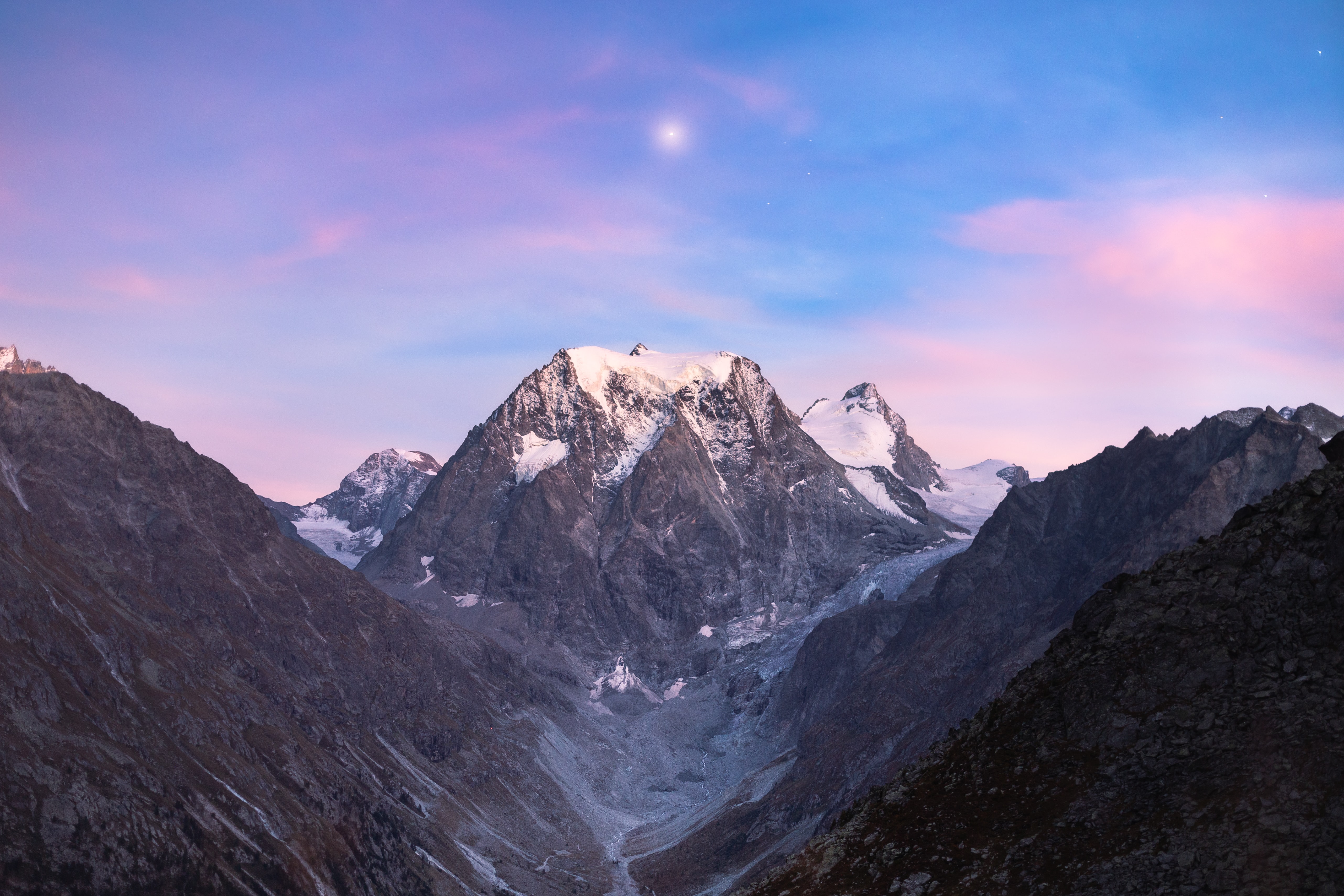 风景 山脉 雪 岩石 自然 4K壁纸 5128×3419
