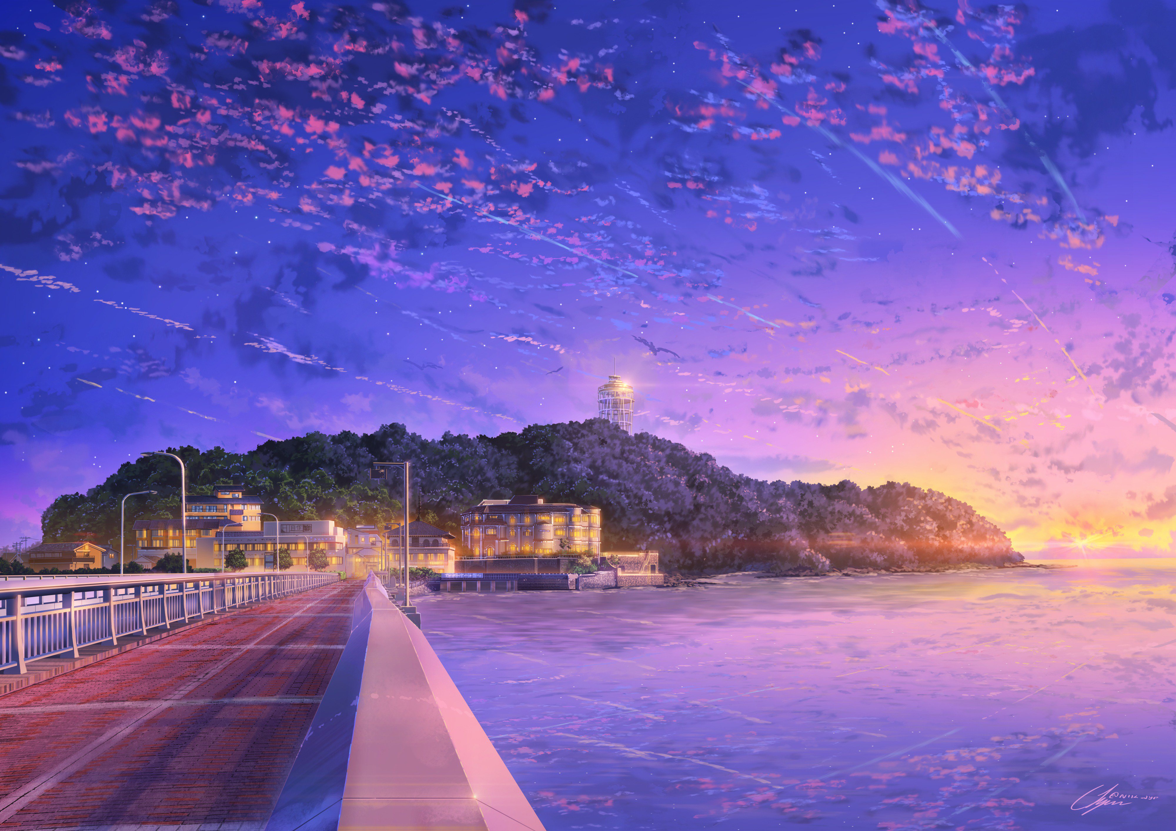 动漫 天空 水 户外 4K高清壁纸 4000×2828