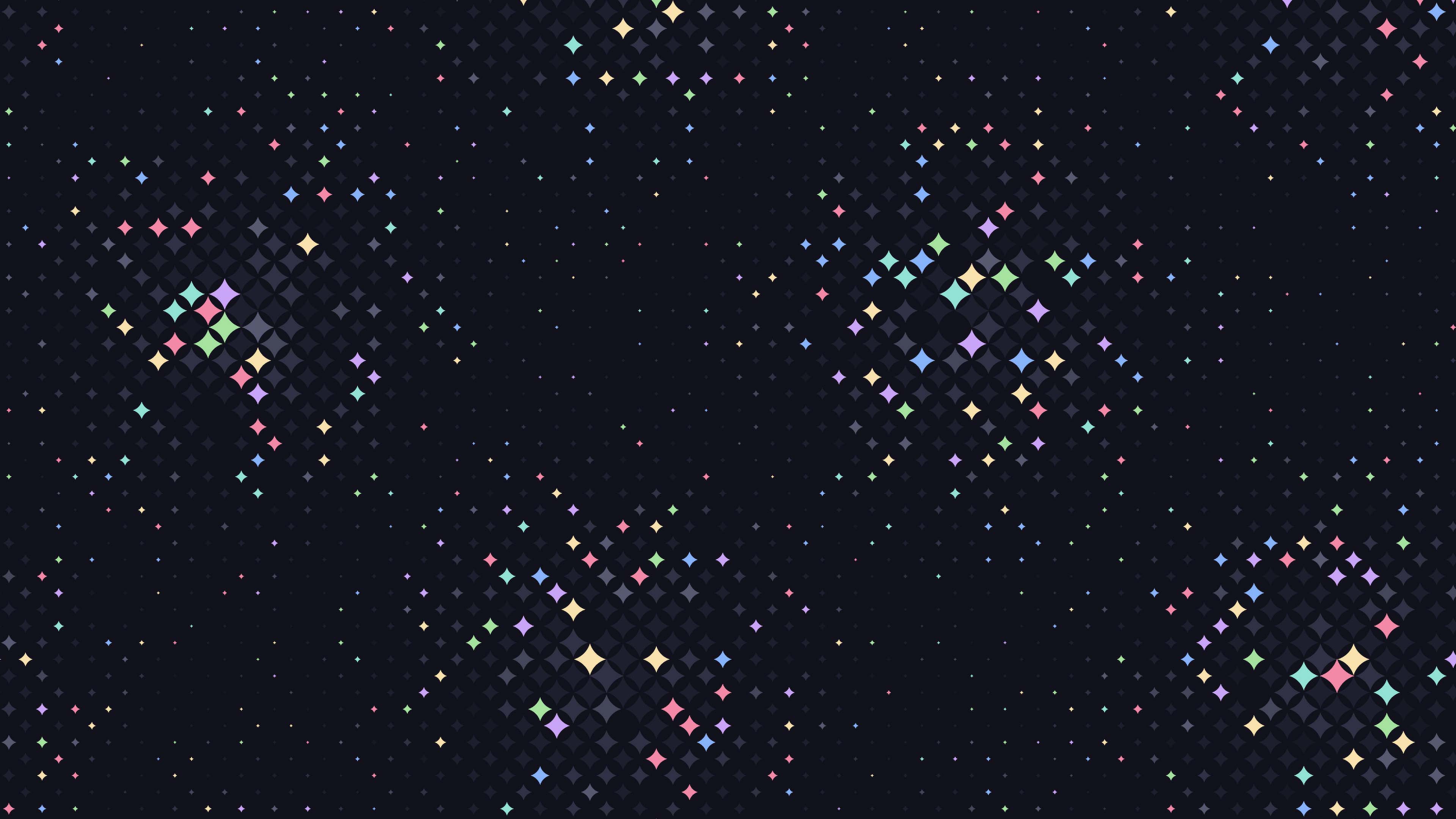深色 彩色 抽象 星形 极简主义 简单背景 壁纸 3840×2160