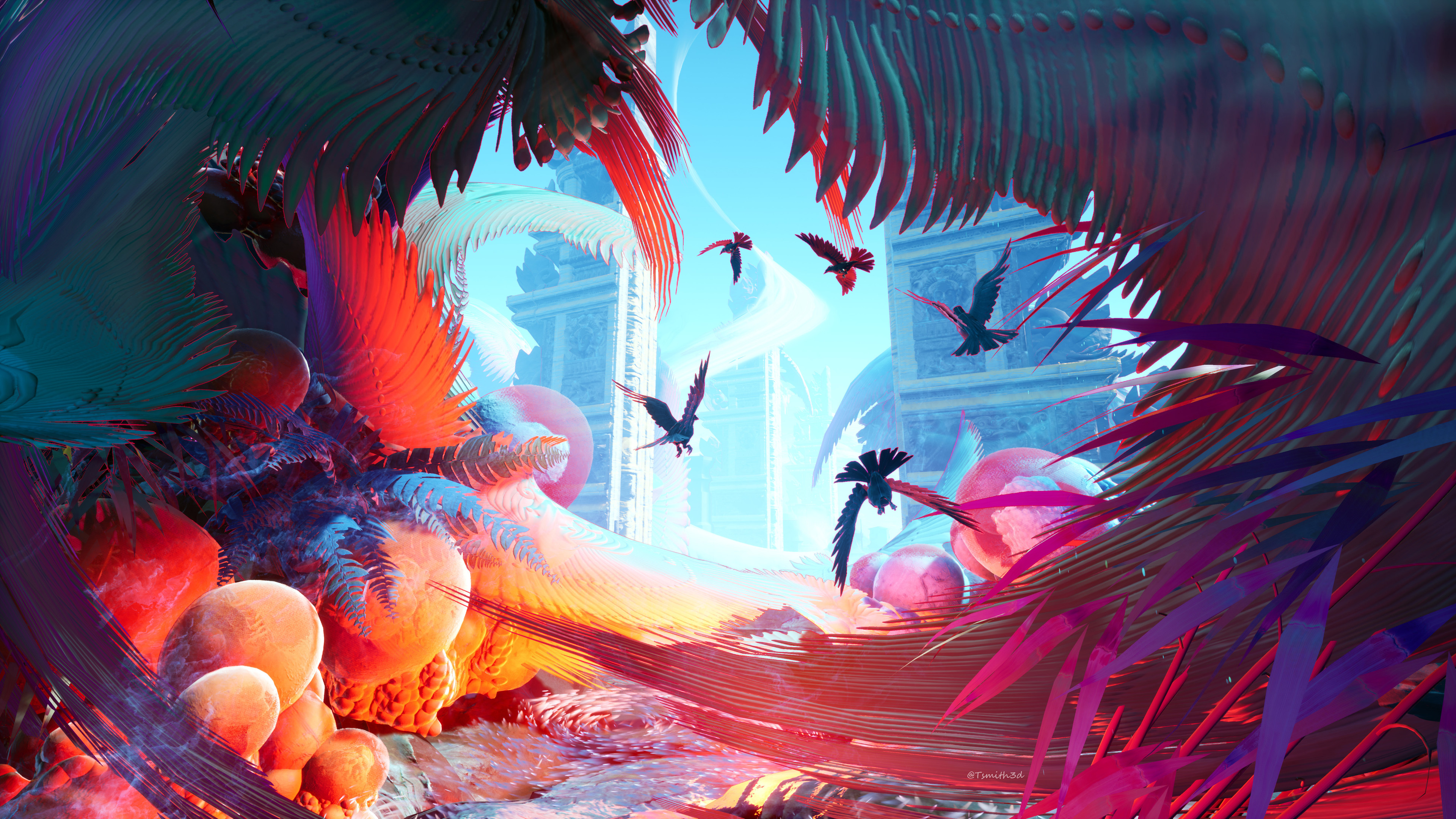 高清AI艺术 鸟类 超现实 壁纸 3840×2160