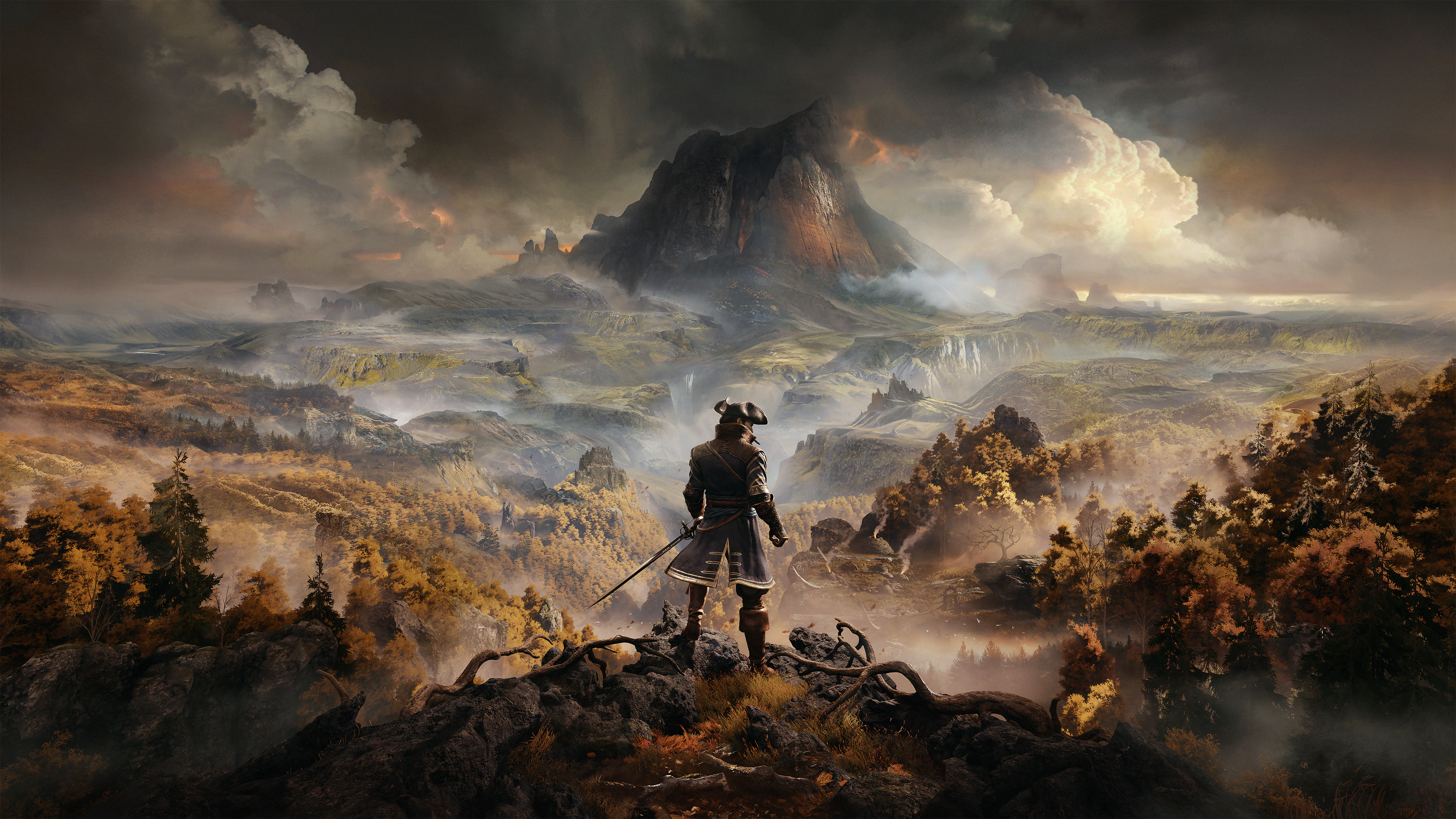 经典游戏CG 天空 风景 盔甲 铠甲 火山 壁纸 3840×2160