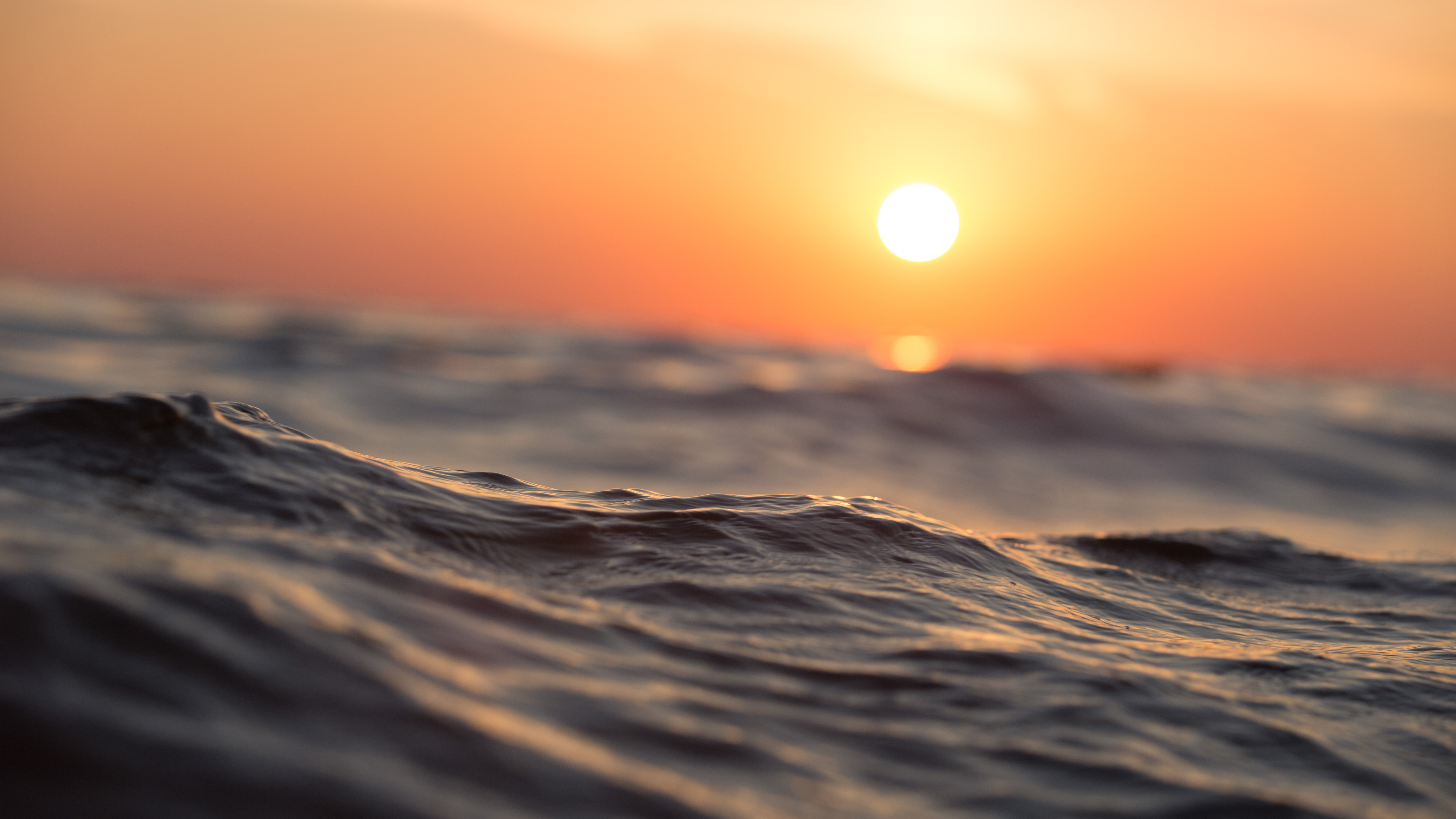 海 波浪 日落 高清壁纸 5760×3240
