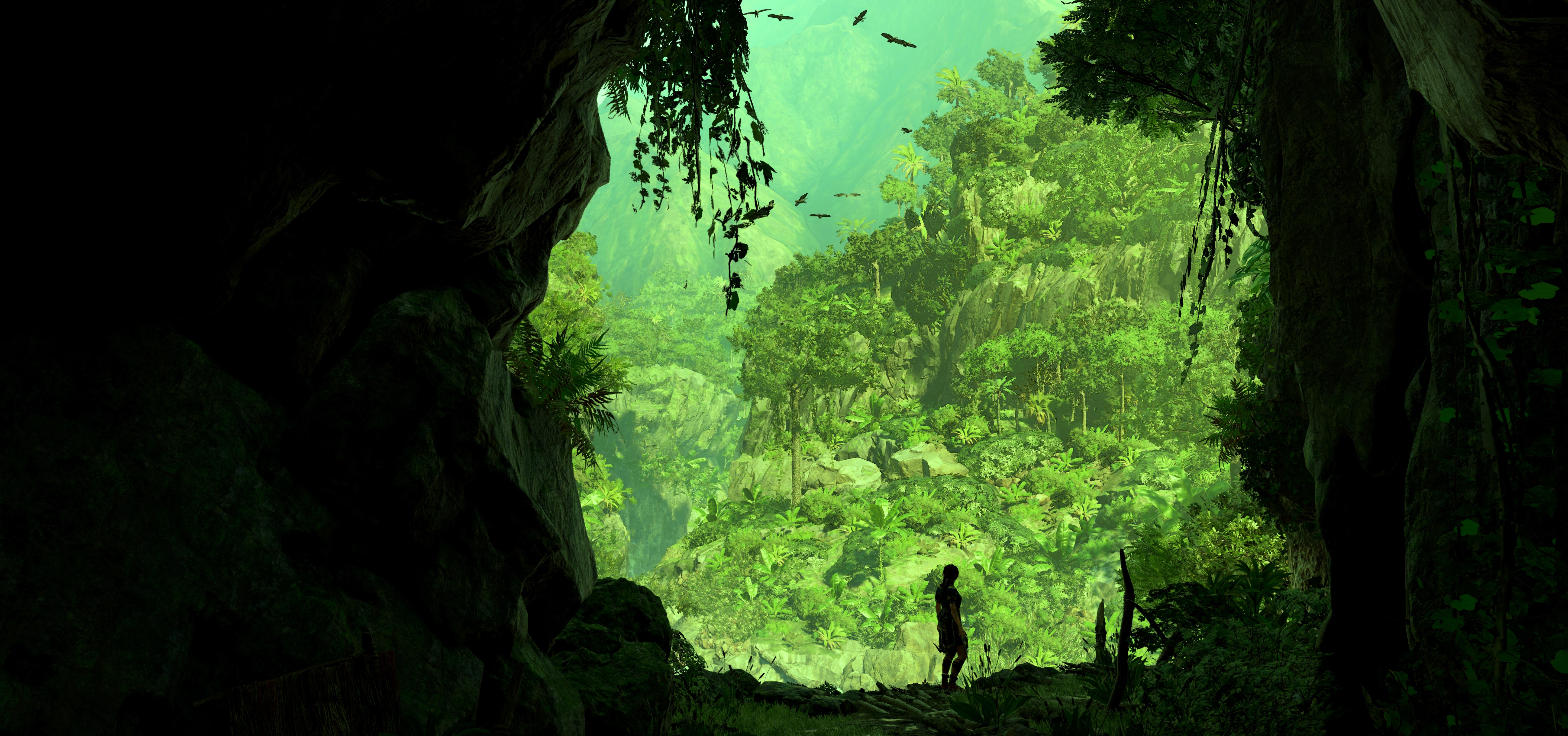 精选电子游戏 古墓丽影 屏幕截图 风景 丛林 壁纸 6758×3175