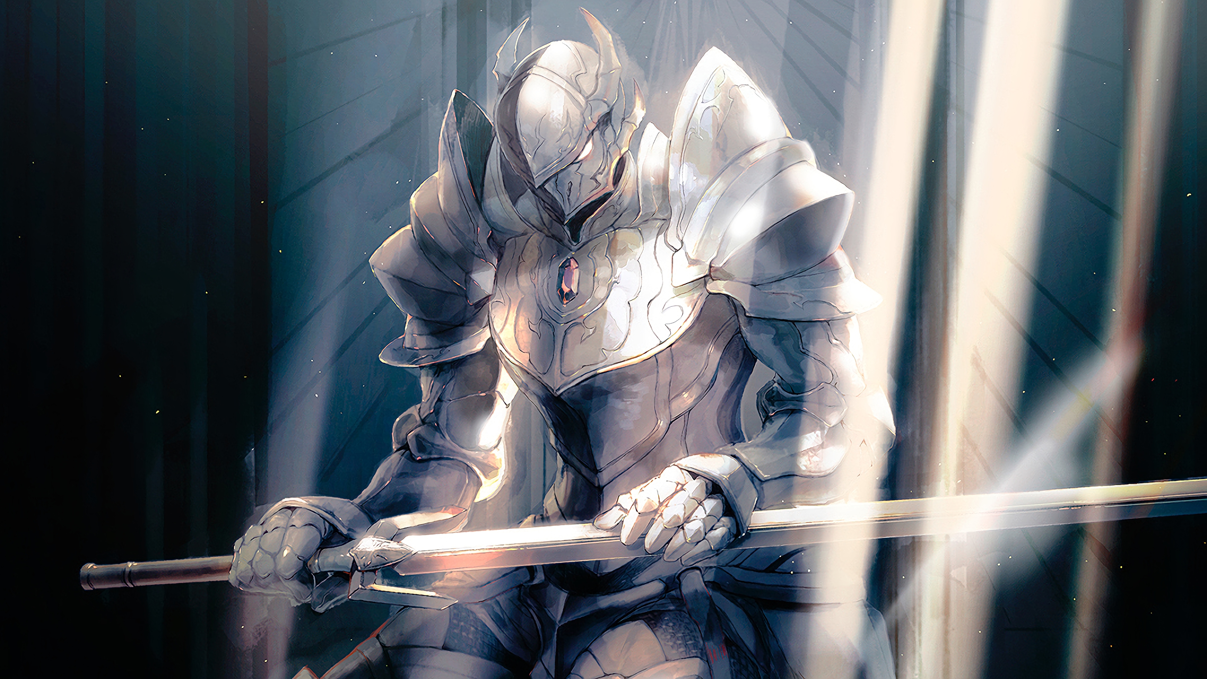 骑士 AI艺术 动漫 剑 霸王 圣骑士 4K高清壁纸 3840×2160