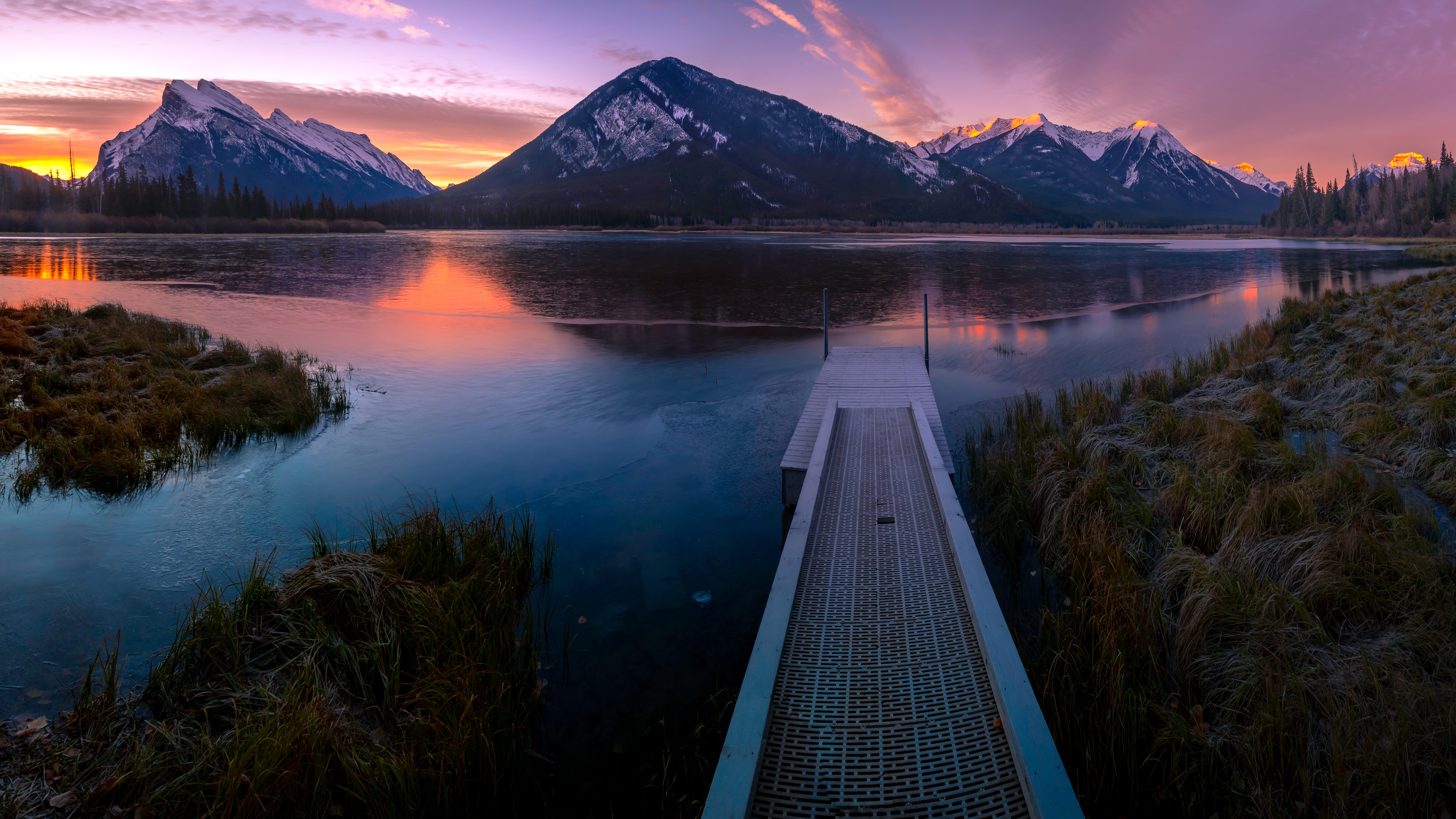 风景 湖泊 天空 水 山 树 壁纸 3840×2160