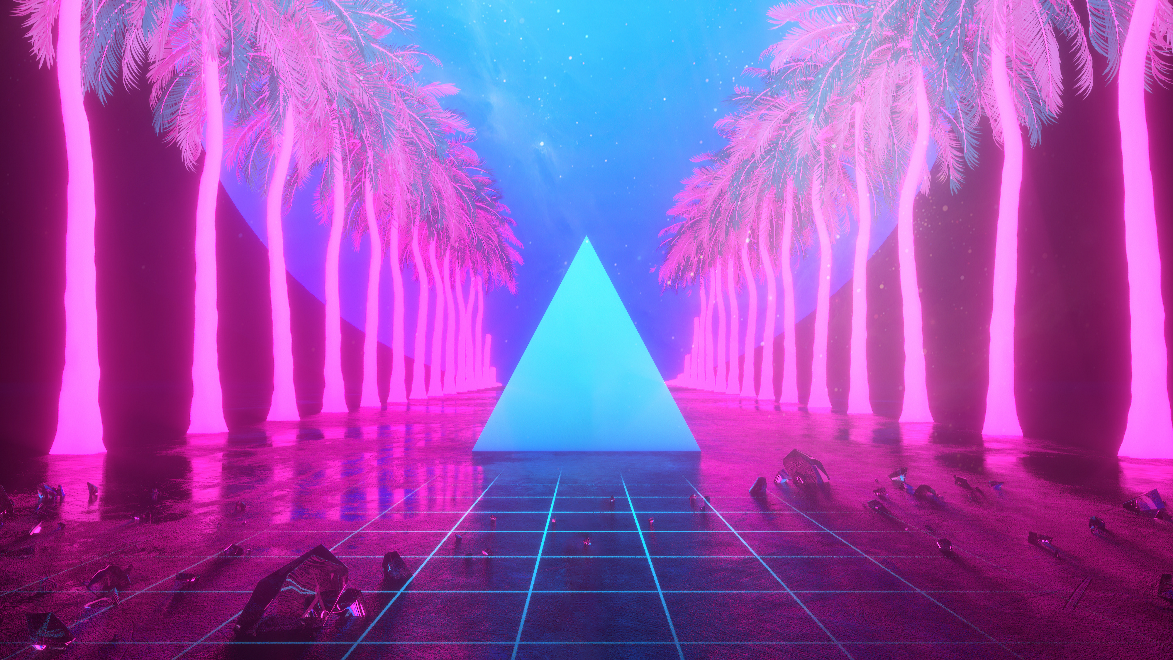 青色 粉色 壁纸 4000×2250