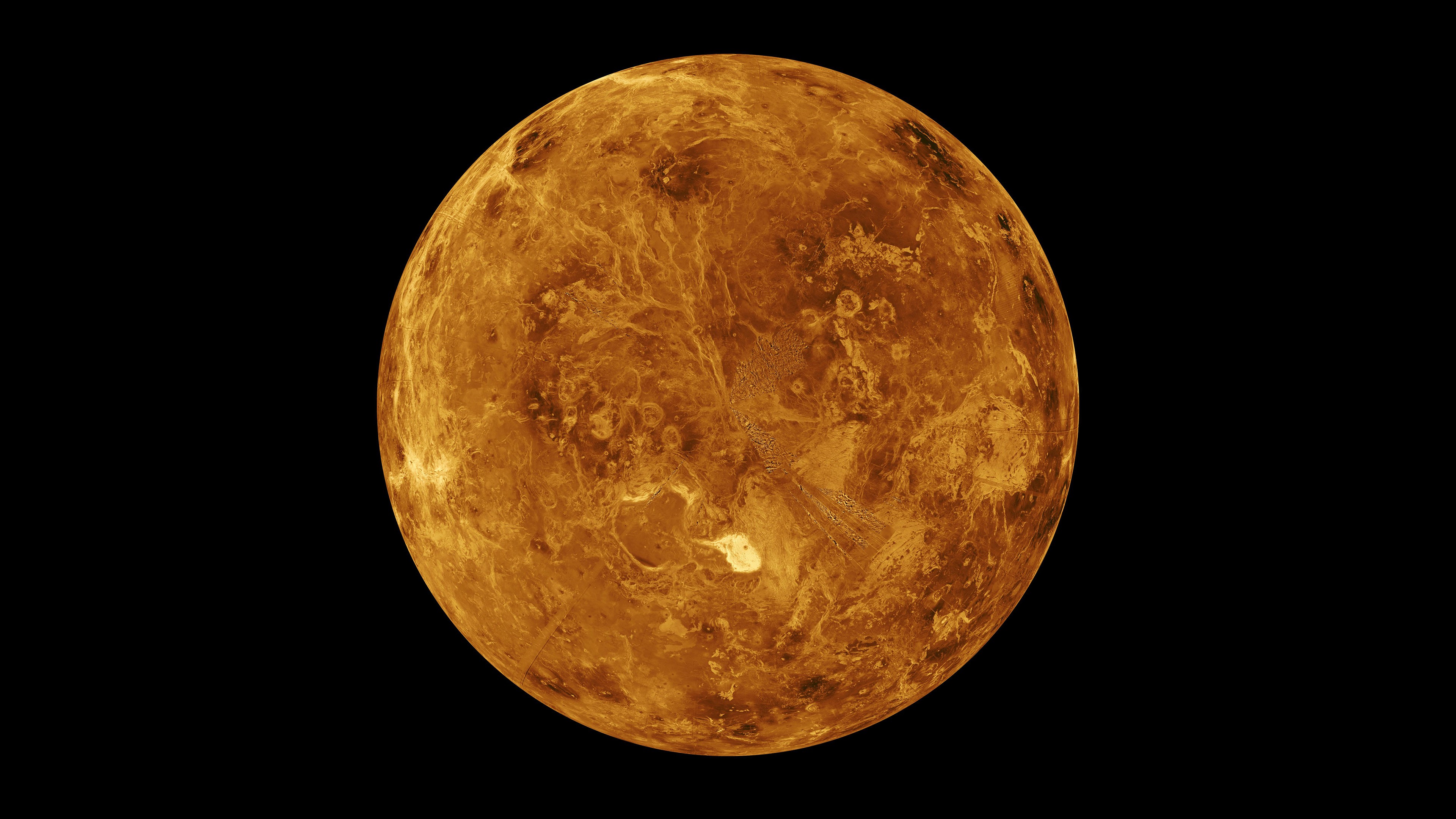 超清空间 极简主义 金星 行星 太阳系 AI艺术 桌面壁纸 3840×2160