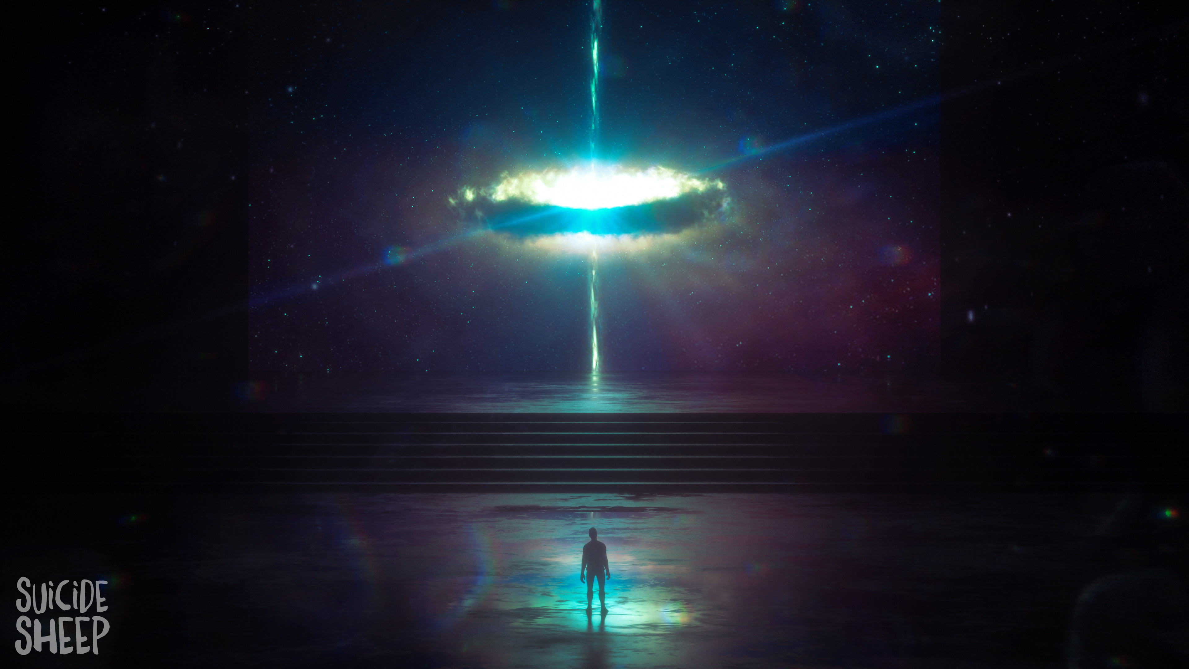 AI艺术 空间 绵羊 星星 居中 高清壁纸 3840×2160