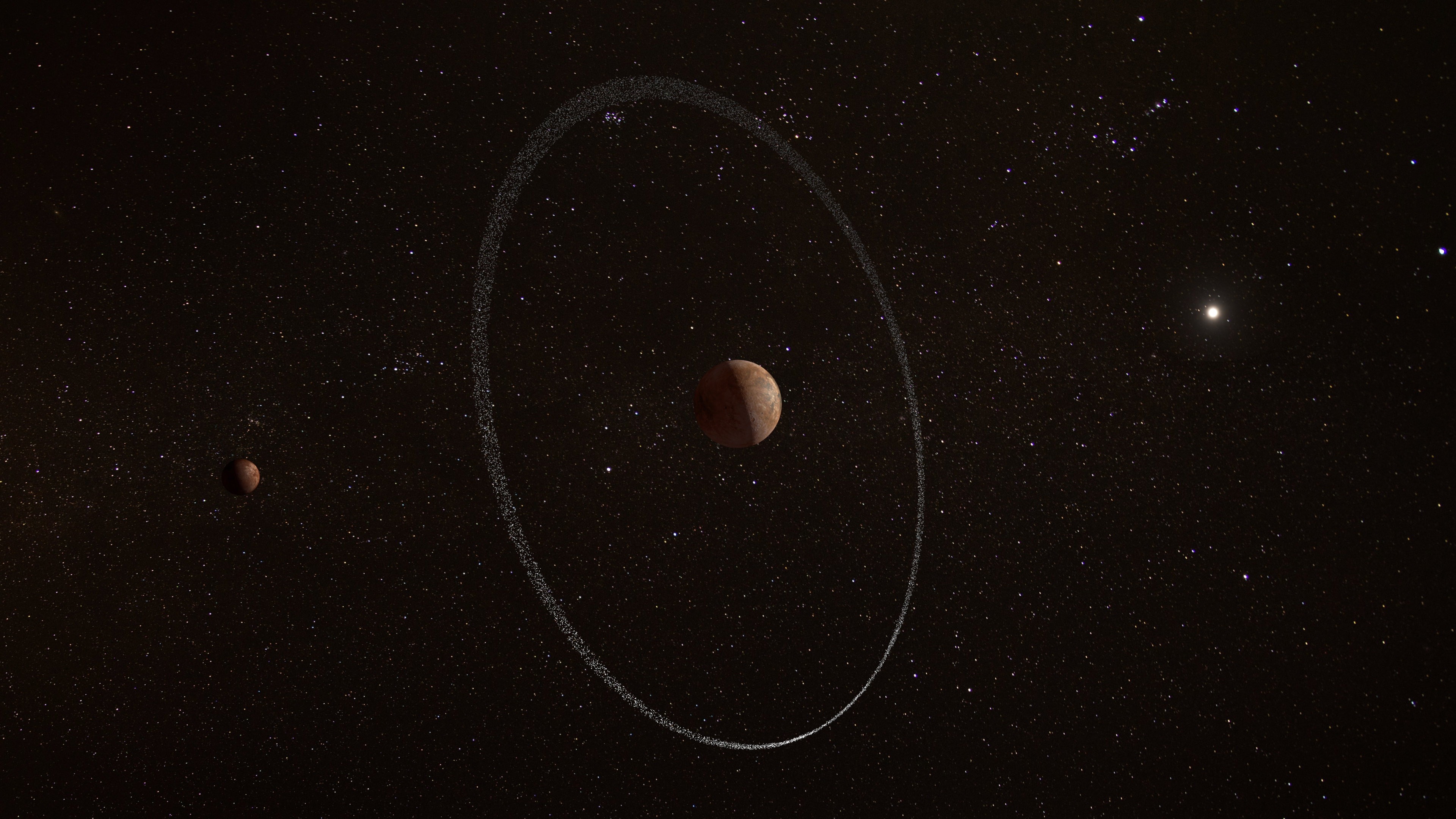 行星 太空 恒星 AI艺术 行星环 极简主义 简单背景 手机壁纸 3840×2160
