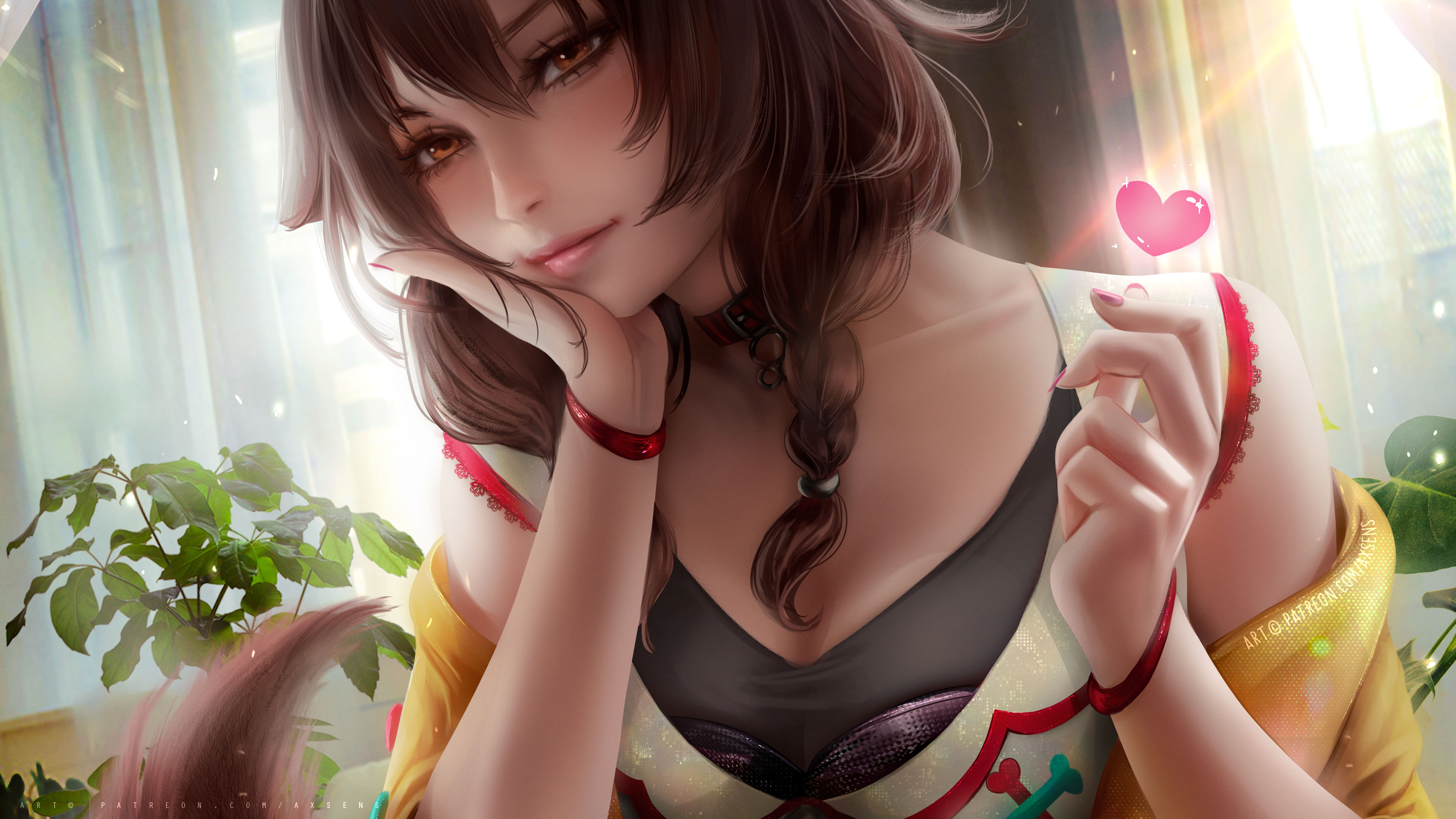 超清女性 AI艺术 花 壁纸 3840×2160