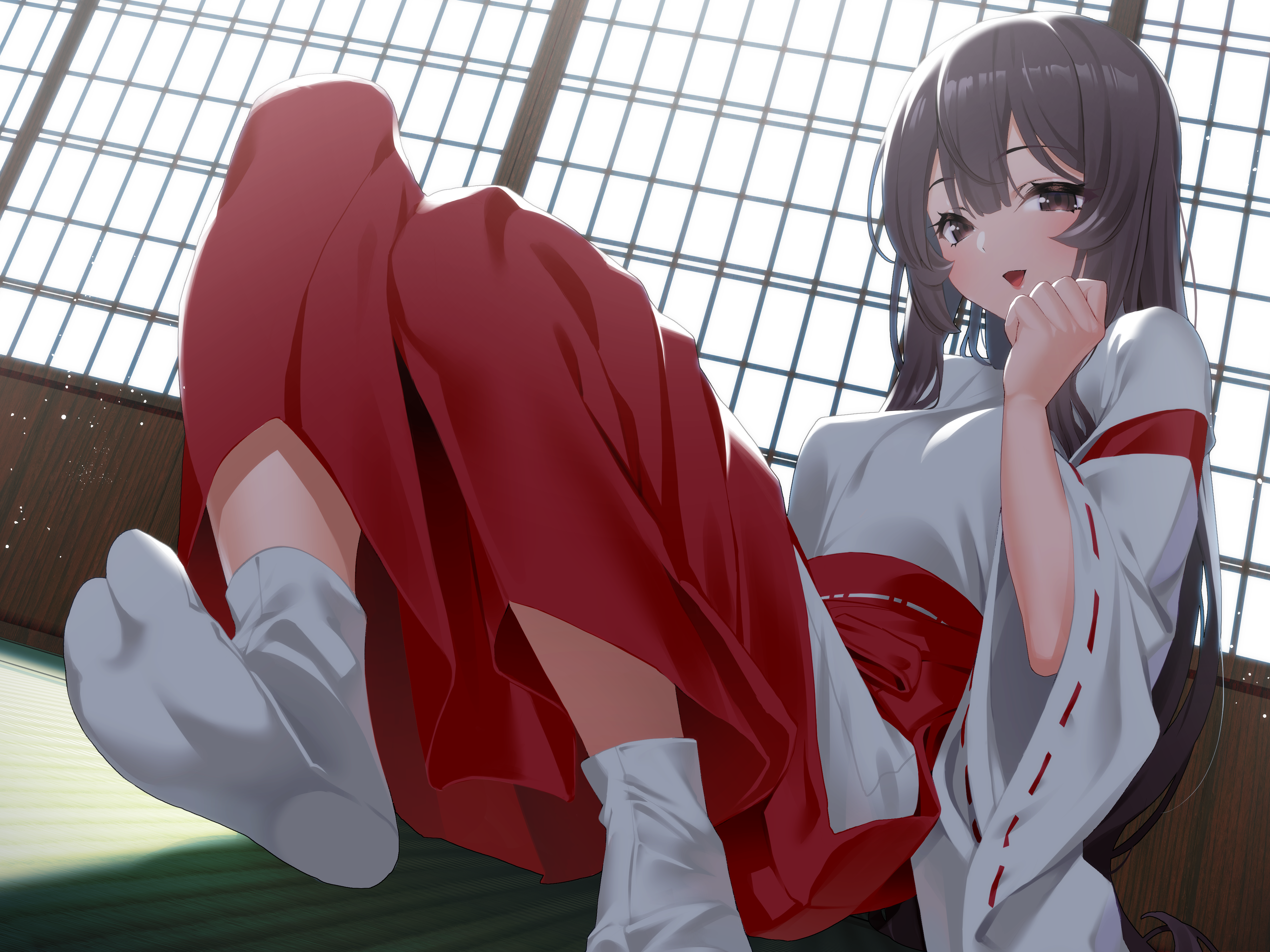 超清女巫 动漫 女孩 袜子 和服 白袜子 短袜 4K壁纸 4000×3000