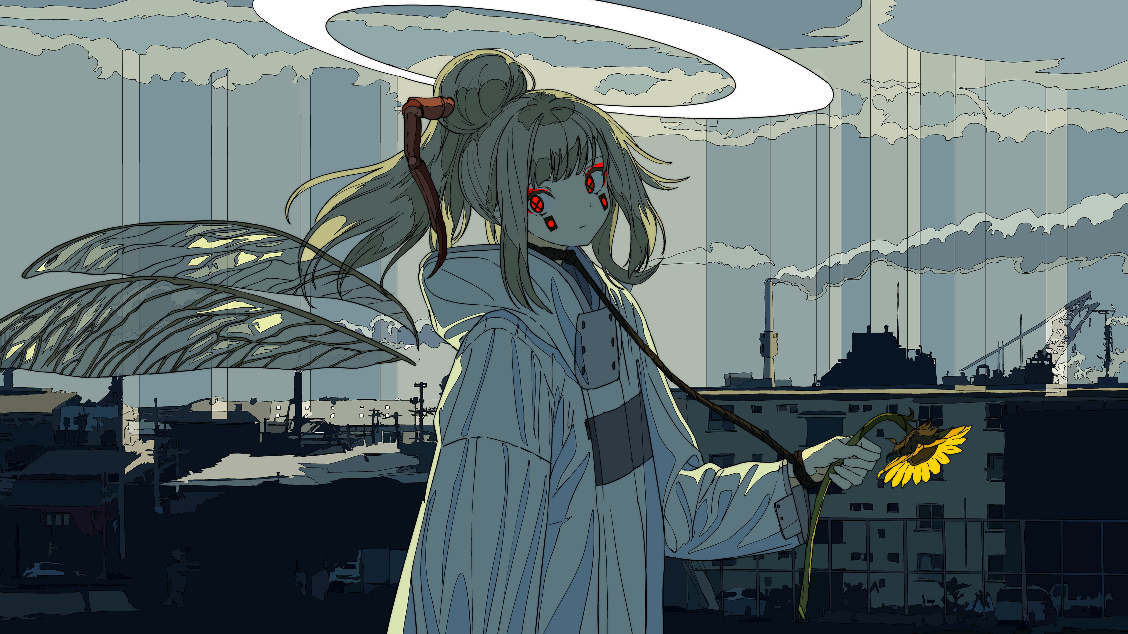 动漫 女孩 图片 超高清 向日葵 无水印壁纸 3840×2160