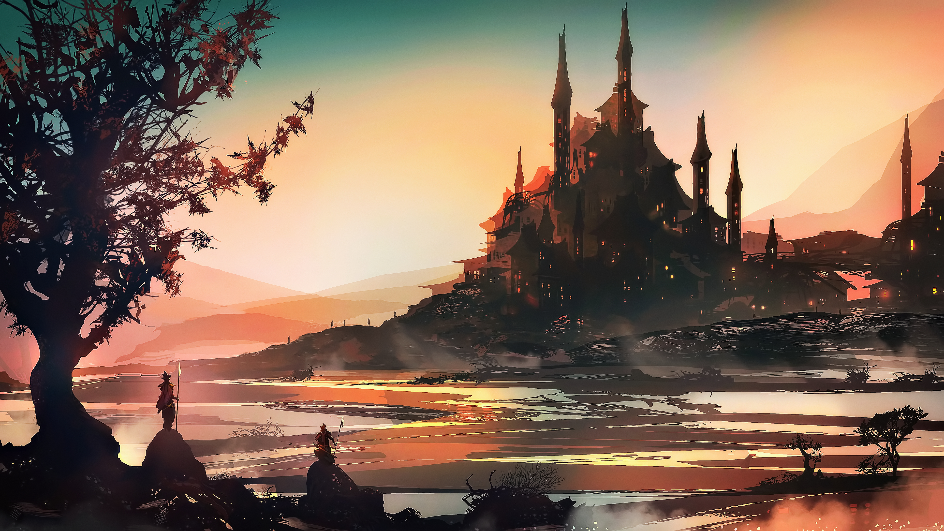 绝美奇幻艺术 风景 AI艺术 概念艺术 水 植物 自然 壁纸 3840×2160