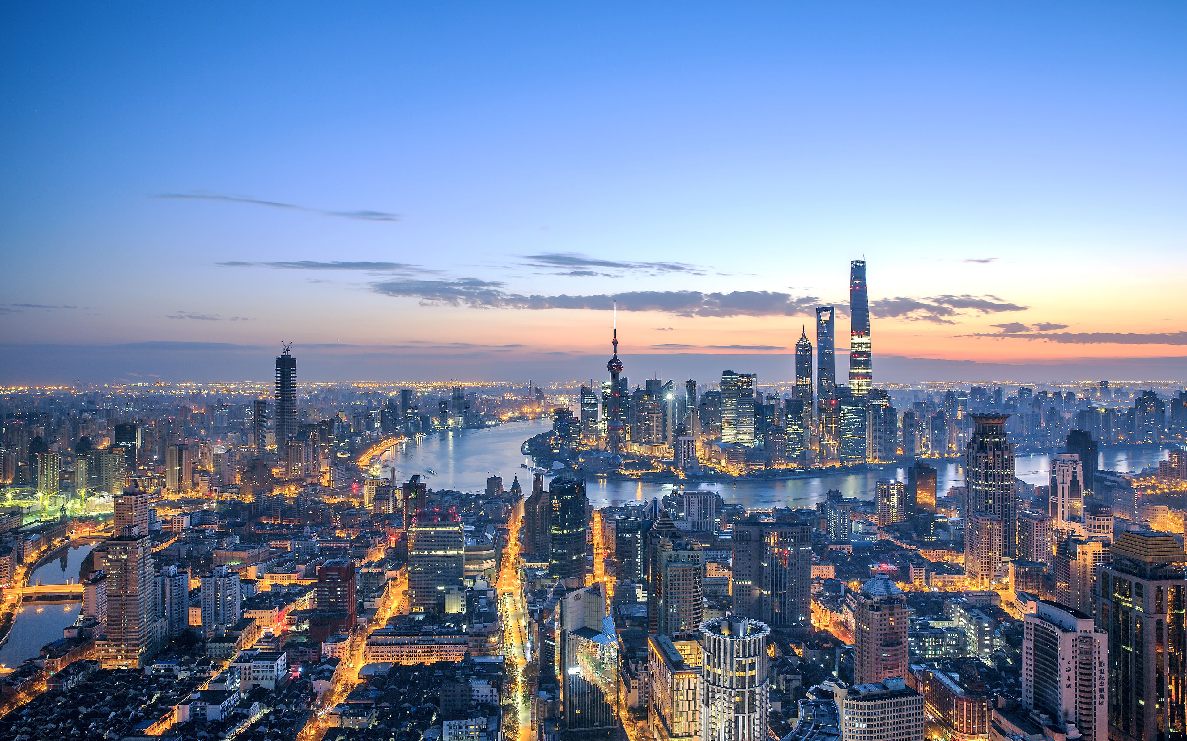 东方明珠 电视塔 城市 夜景 灯光 4K高清壁纸 3840×2400