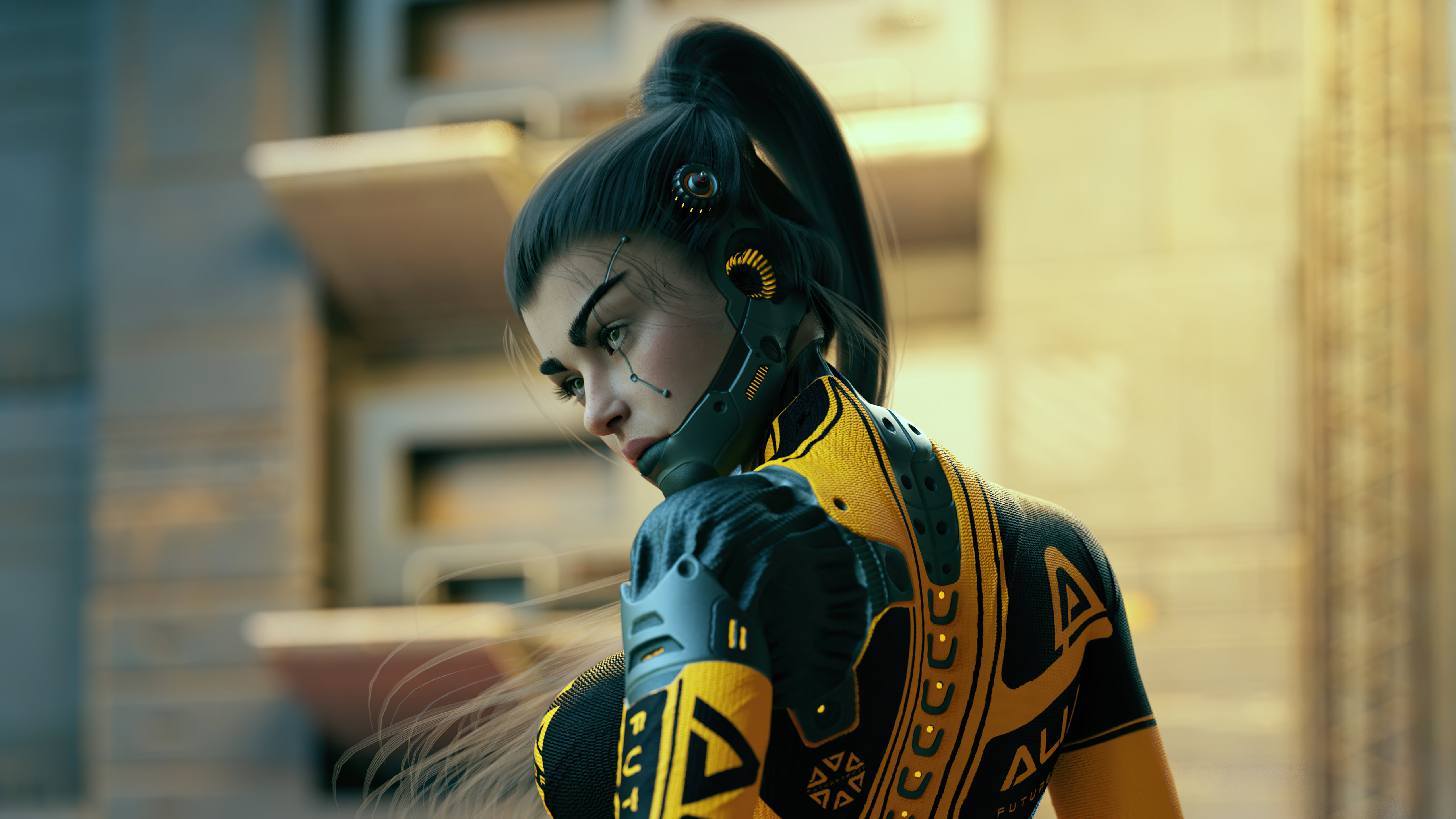 AI艺术 科幻小说 半机械人 艺术状态 壁纸 5120×2880