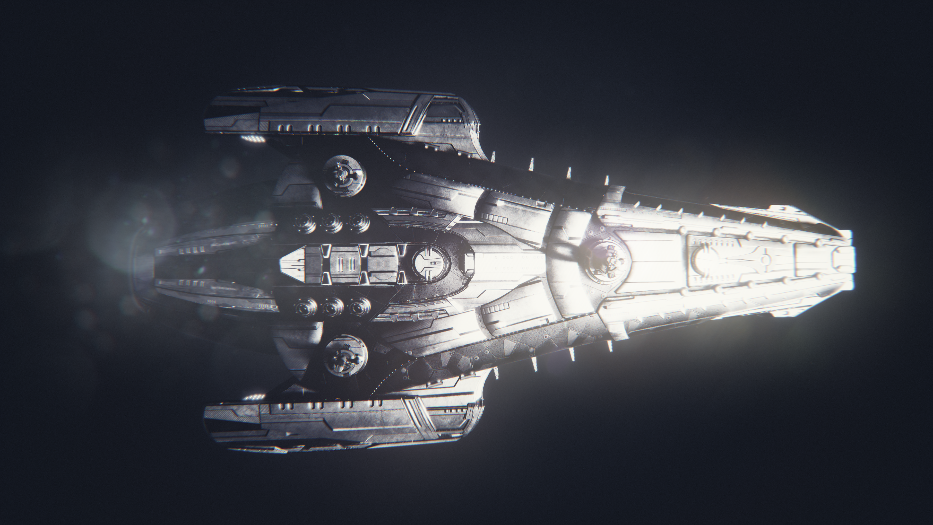 空间 宇宙 飞船 AI艺术 简单背景 超光速 4K高清壁纸 3840×2160