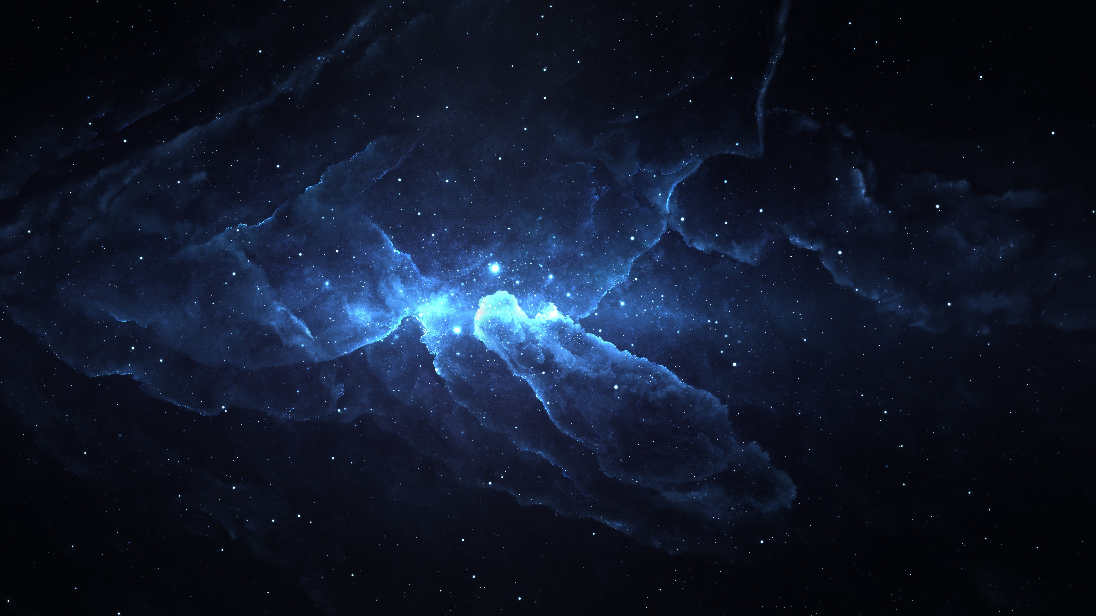 唯美AI艺术 星云 空间 艺术 星星 发光 抽象 灯光 宇宙 无水印壁纸 3840×2160