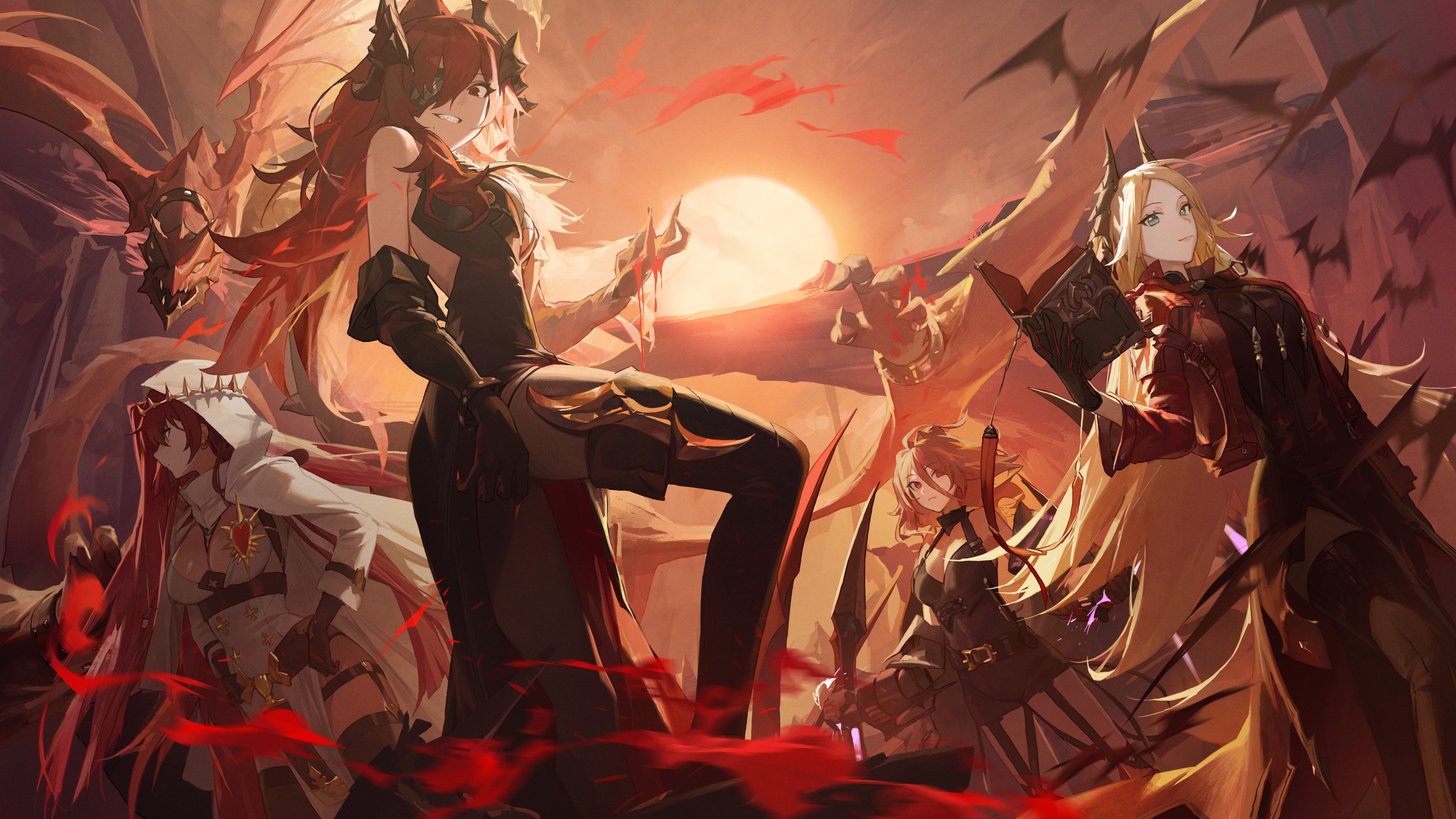 梦幻女孩 莫西 艺术家 动漫 女孩 号角 龙 炼金术 明星 壁纸 3840×2160