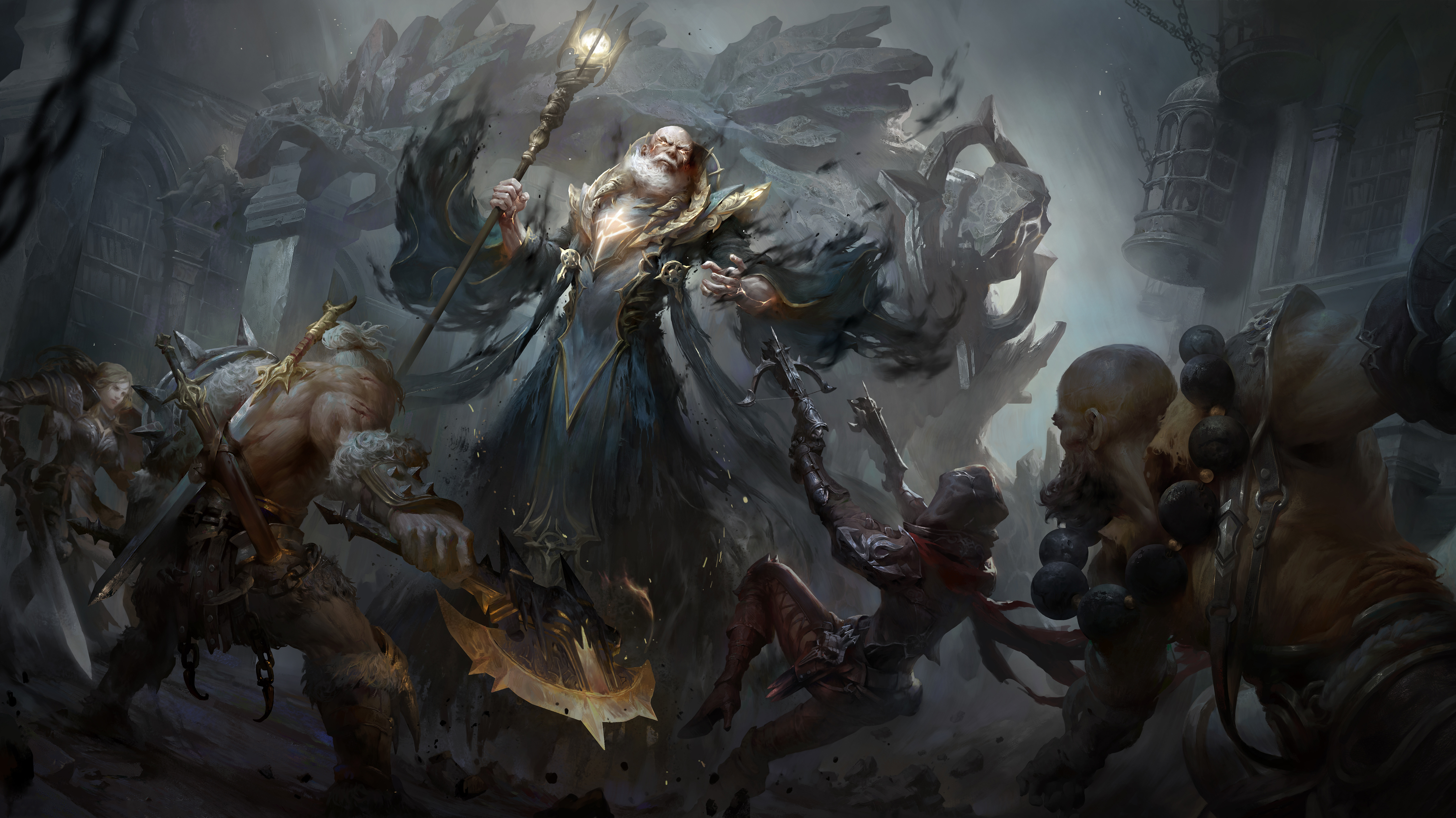 恶魔猎人 AI艺术 暗黑破坏神 暴雪娱乐 和尚 野蛮人 游戏CG 壁纸 5120×2880