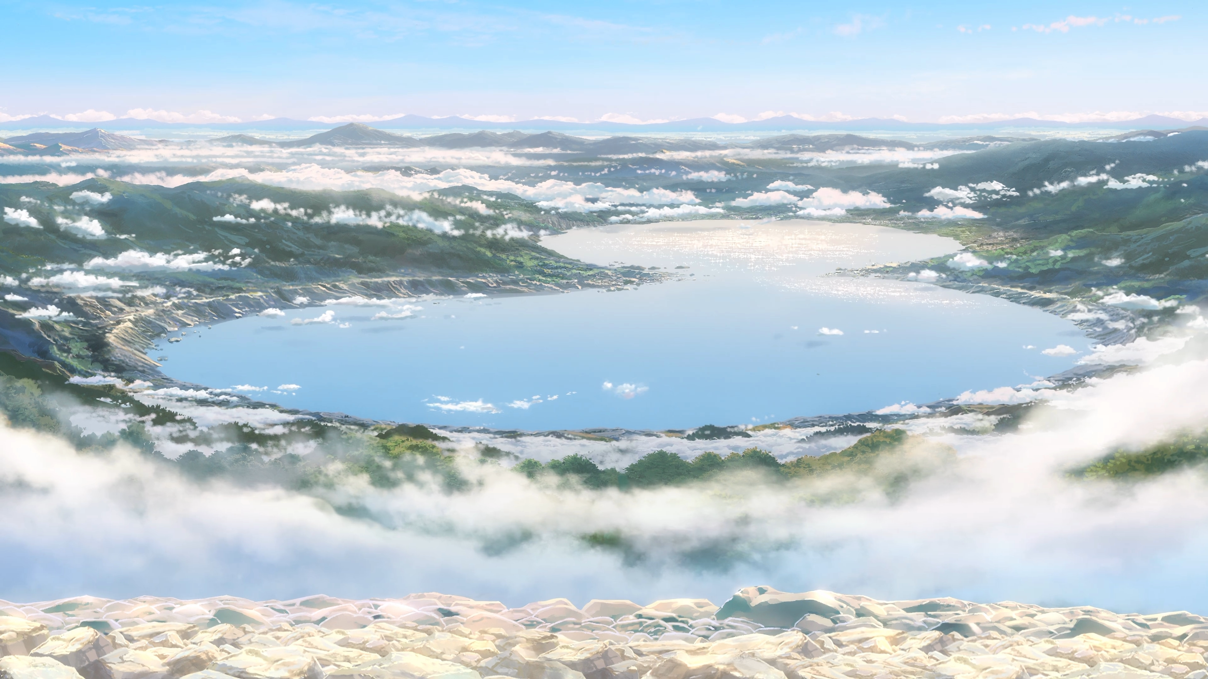 动漫 你的名字 陨石 湖 4K壁纸 3840×2160