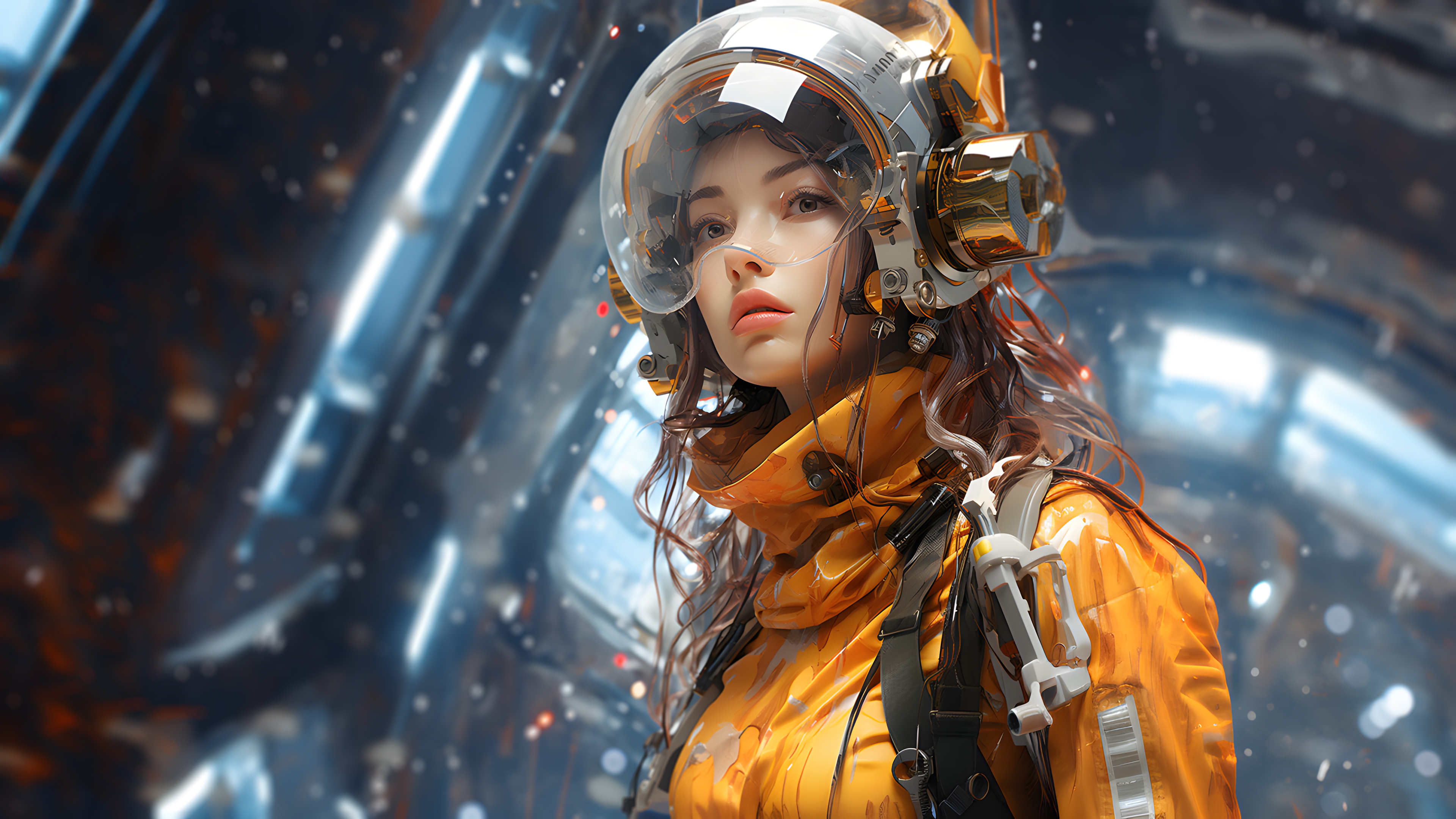 绝美女性 长发 艺术 AI艺术 桌面壁纸 3840×2160