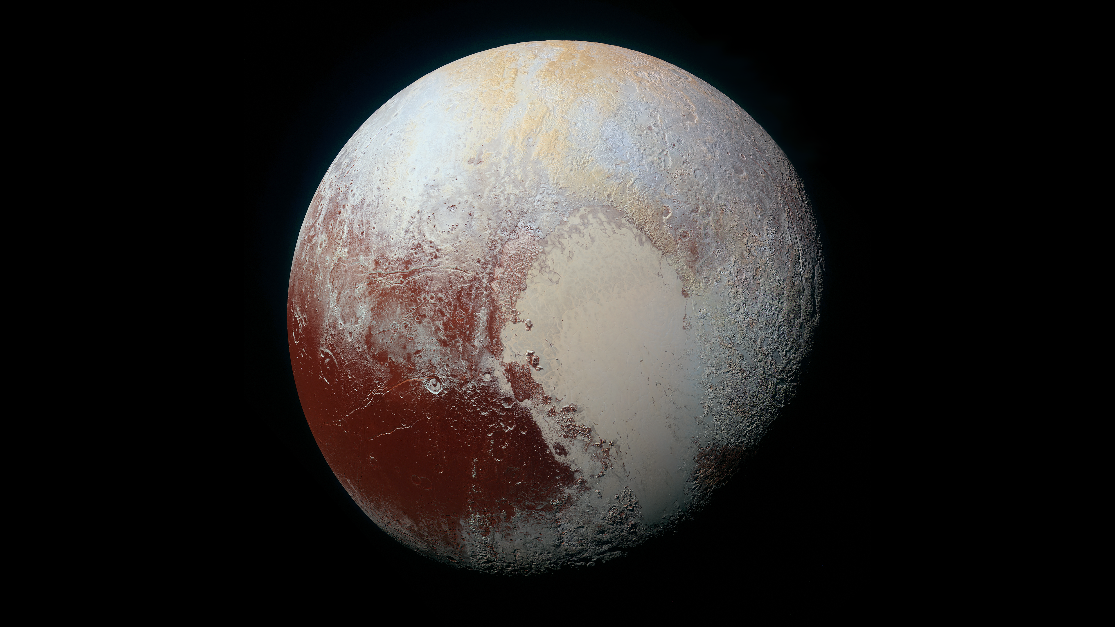 冥王星 空间 地平线 极简主义 AI艺术 合成 空间艺术 高清壁纸 3840×2160