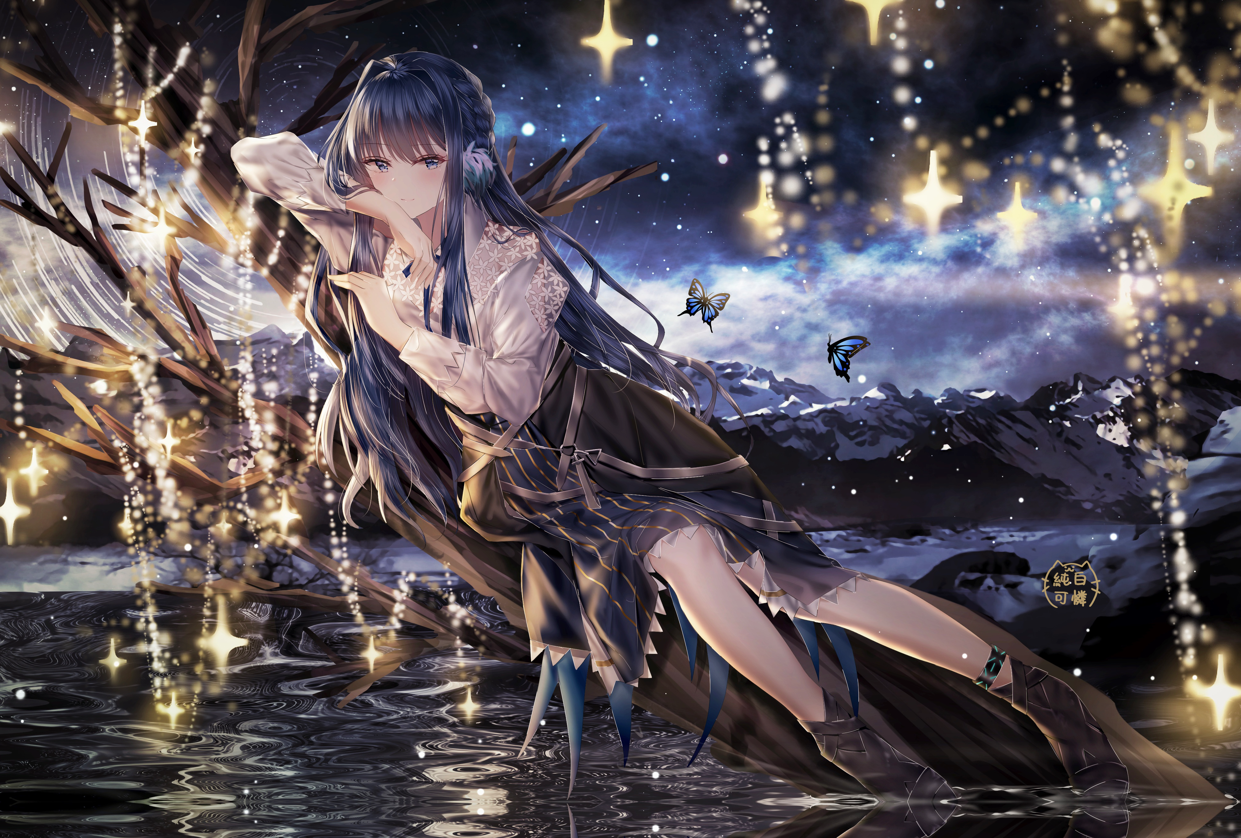 经典明日方舟 长发 黑发 动漫 女孩 无水印壁纸 4039×2728