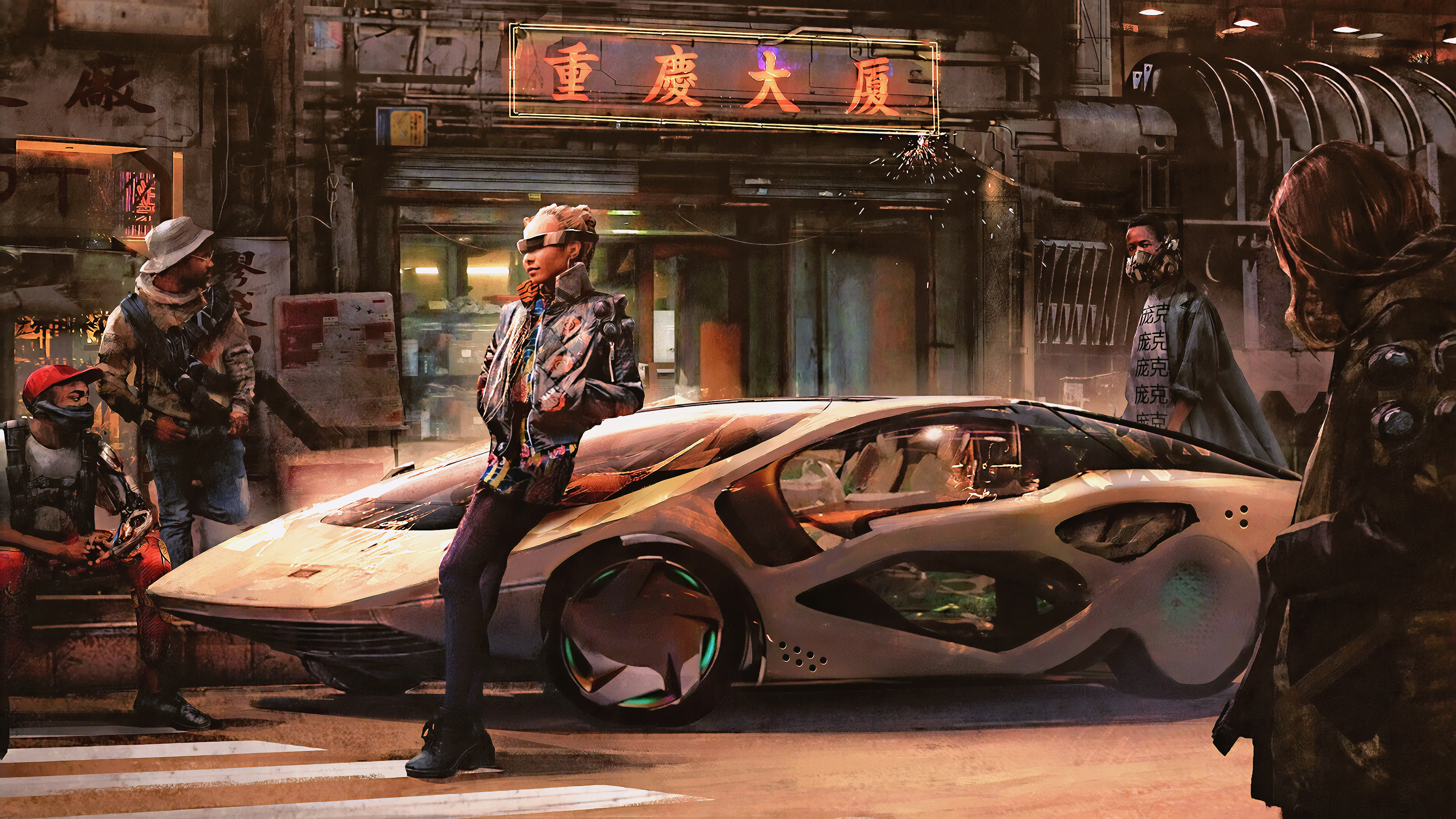 热门科幻 小说 汽车 未来派 AI艺术 概念艺术 赛博朋克 绘画 车辆 城市 景观 特写 镜头 现实 霓虹灯 高清壁纸 3840×2160