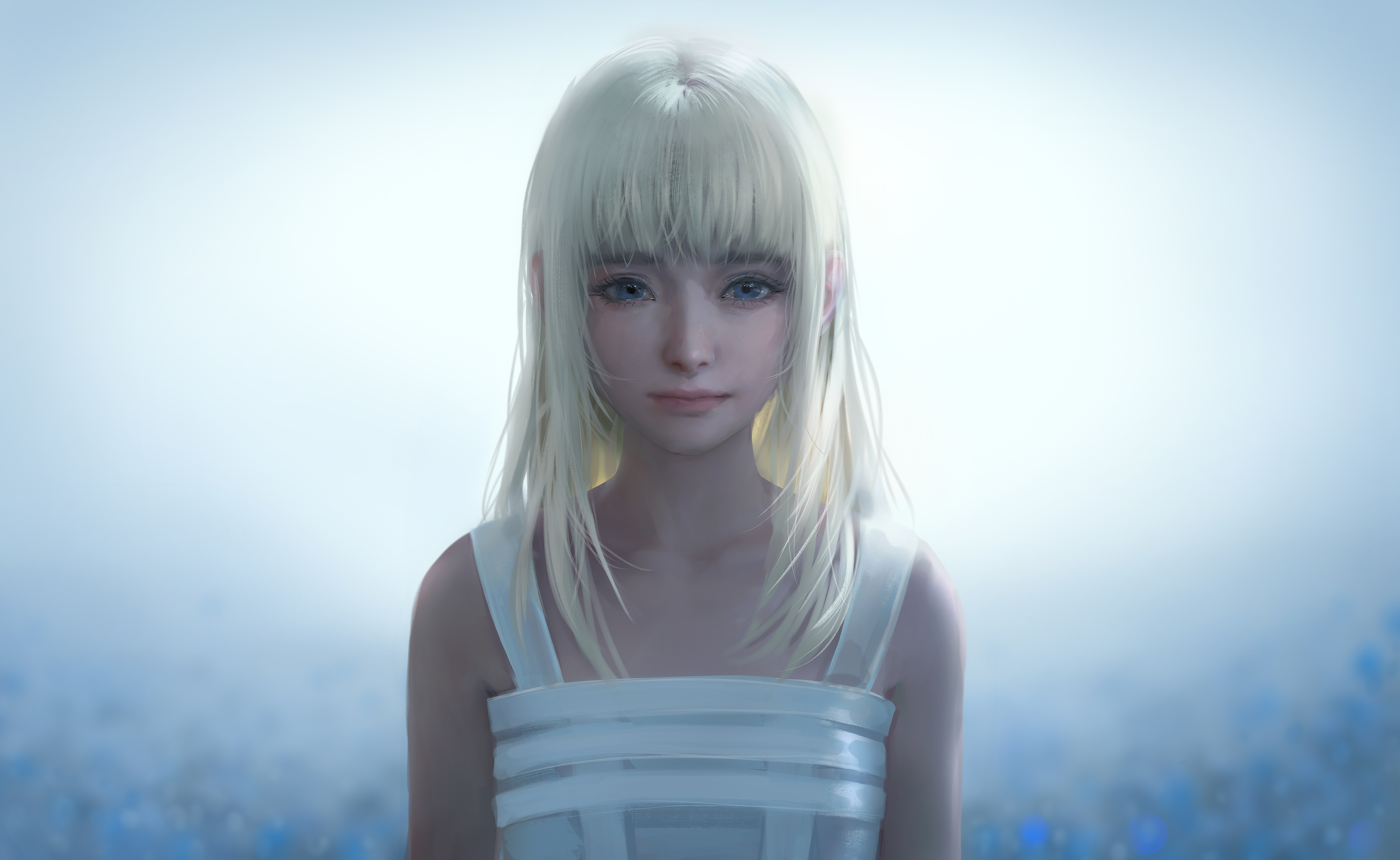 奇幻 女孩 金发 露娜 最终幻想 游戏CG 角色 插图 AI艺术 素描 壁纸 9464×5814