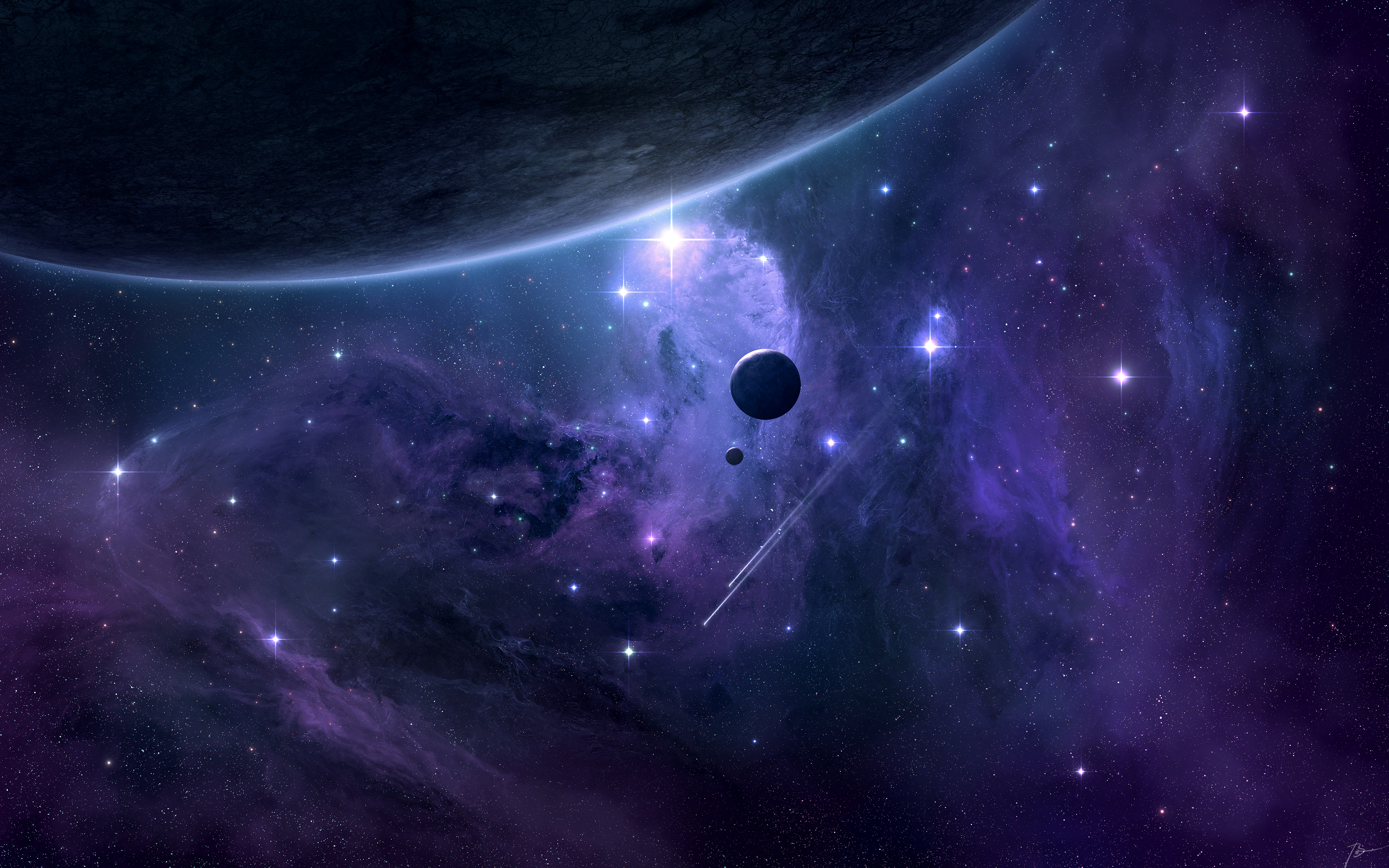 高清太空艺术 星云 太空 行星 AI艺术 壁纸 3840×2400